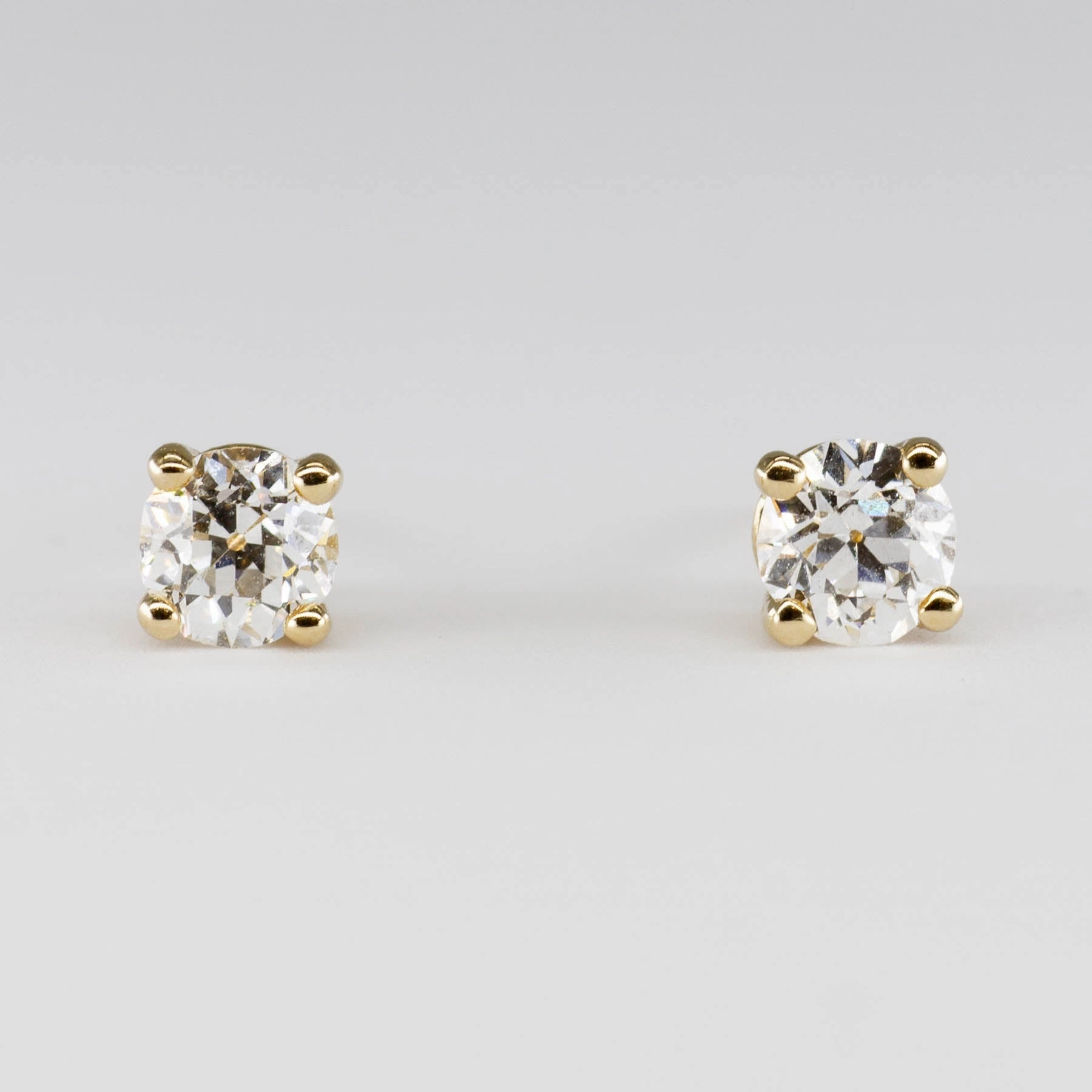 '100 Ways' Old European Yellow Gold Diamond Studs | 0.65 ctw VS2 G/H | Premium Edge