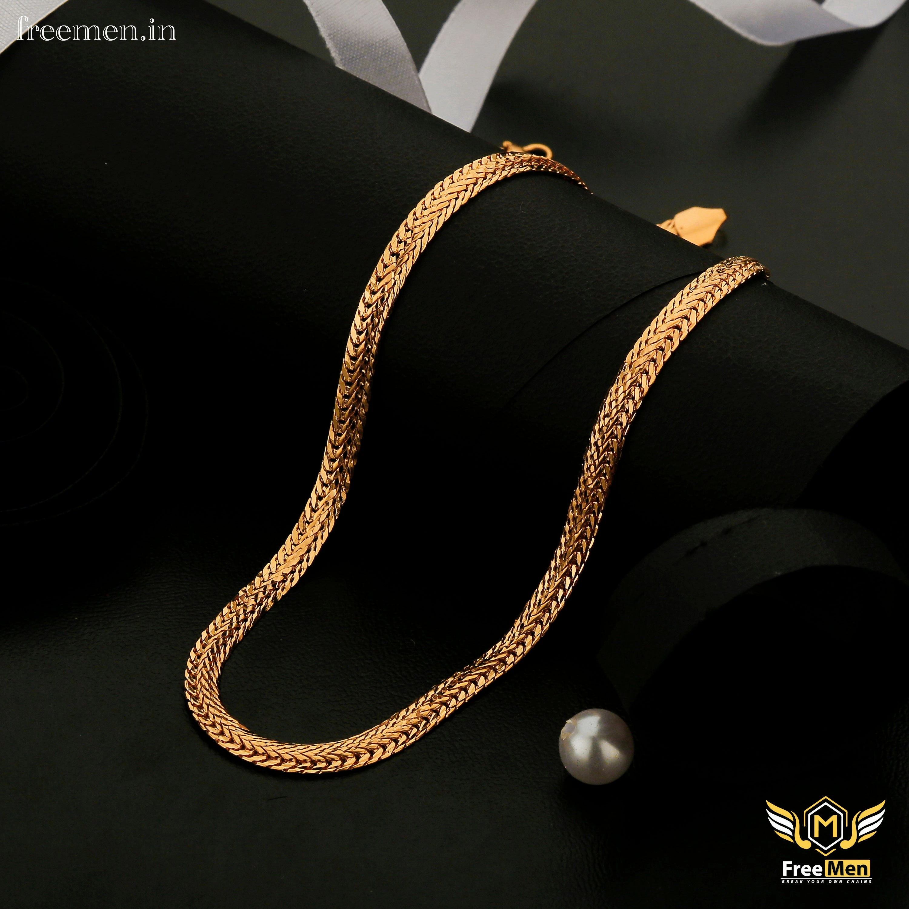 Freemen Snack Gold Plated Chain for men- FM062 Refined Element Sleek Mood