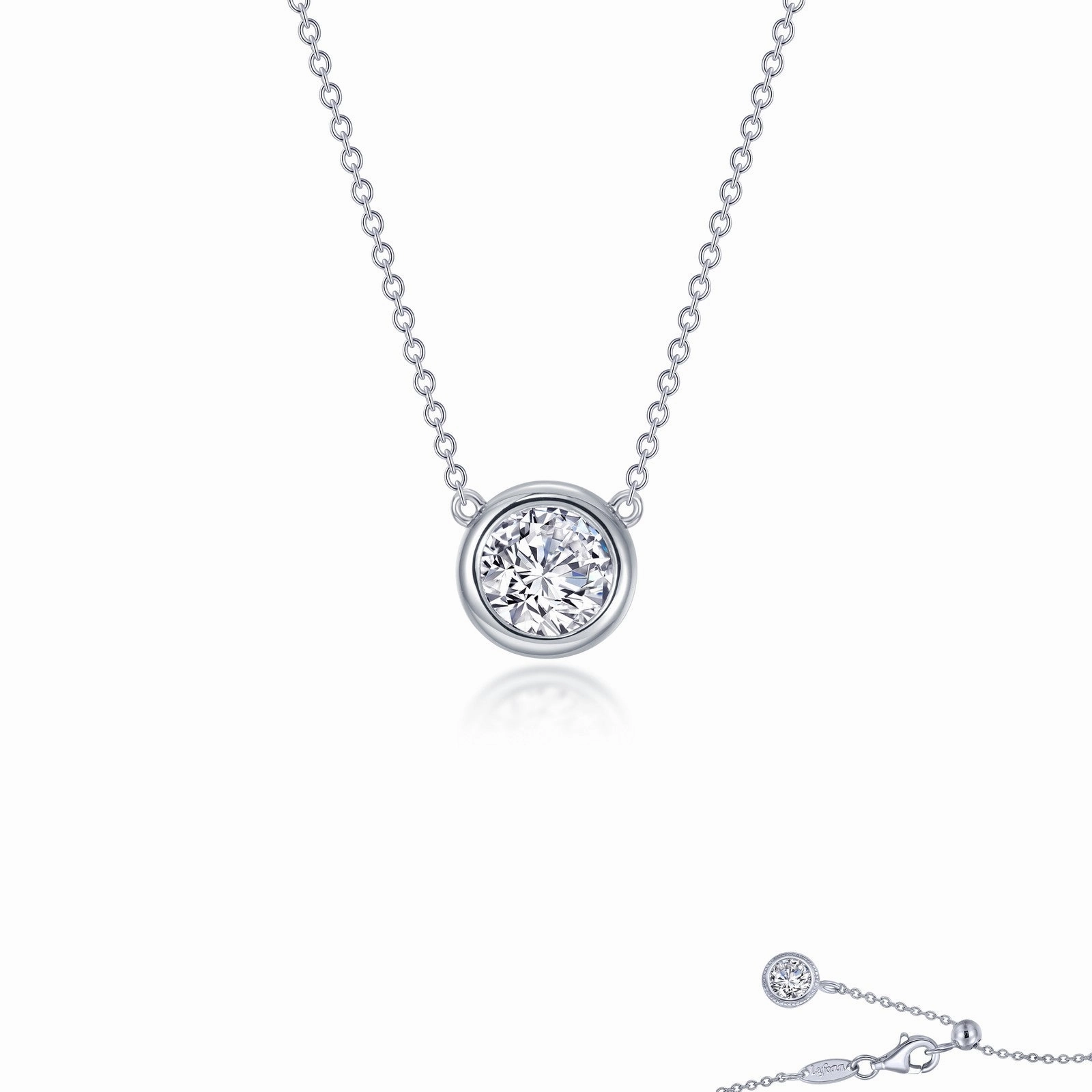 Beauty Element Lafonn 0.6 CTW Bezel-set Solitaire Necklace