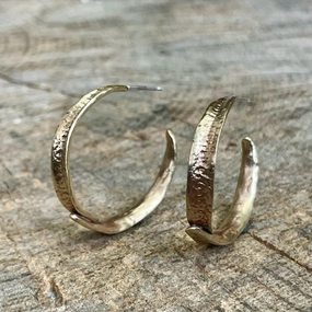 Large Seagrass Hoops - Brass   Sterling Silver Flirty Accent Effortless Design