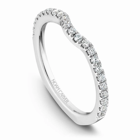 Luxury Texture Balanced Geometry Noam Carver Contour Diamond Wedding Band in White Gold