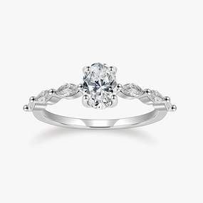 Travel Accessory Oval Cut Engagement Cubic Zirconia Ring