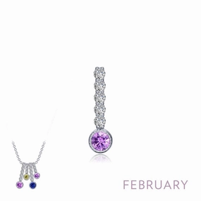February Birthstone Love Pendant Fresh Look Subtle Edge
