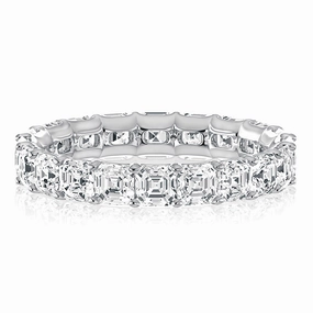 A. Jaffe Asscher Diamond Eternity Ring in White Gold Casual Contour