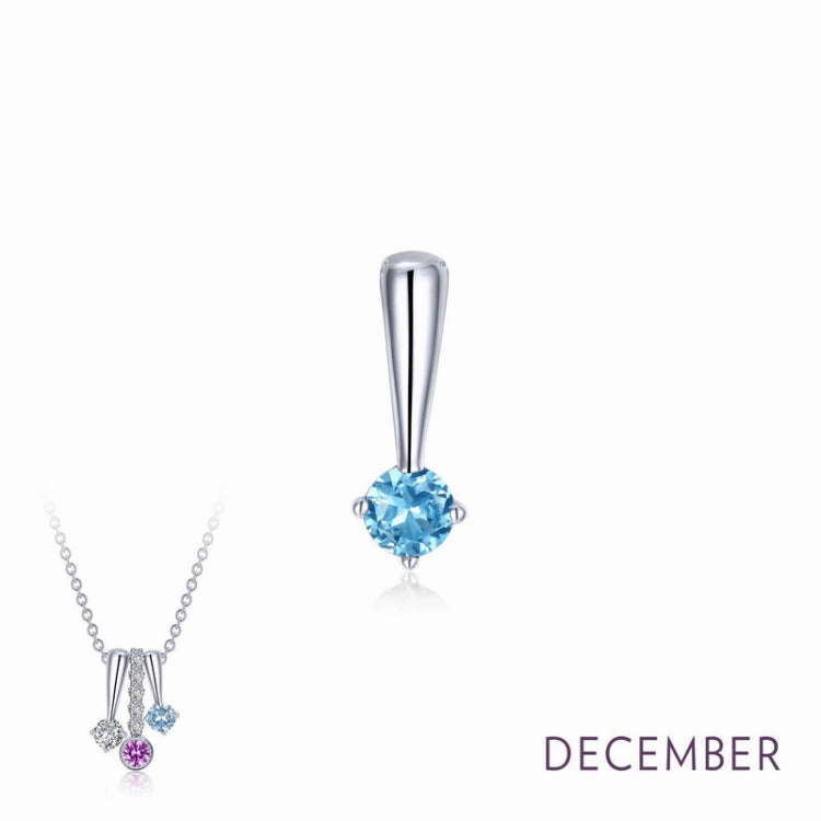 Glossy Finish Exquisite Edge December Birthstone Love Pendant