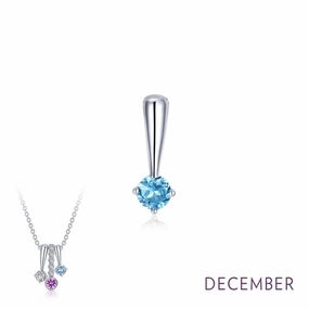 Glossy Finish Exquisite Edge December Birthstone Love Pendant