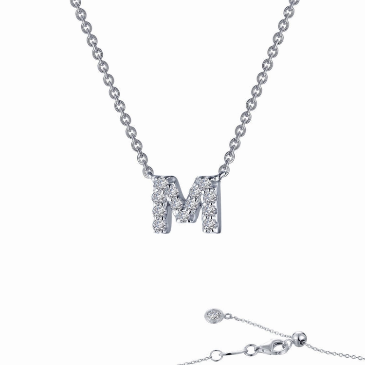 Letter M Pendant Necklace Bold Glow