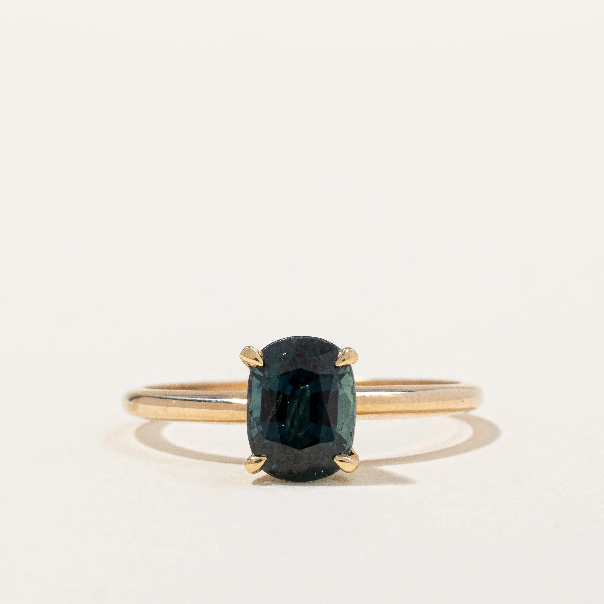 Vibrant Charm Luxury Gift 100 Ways' 14k Gold Teal Sapphire Ring | 1.60 | SZ 6.75