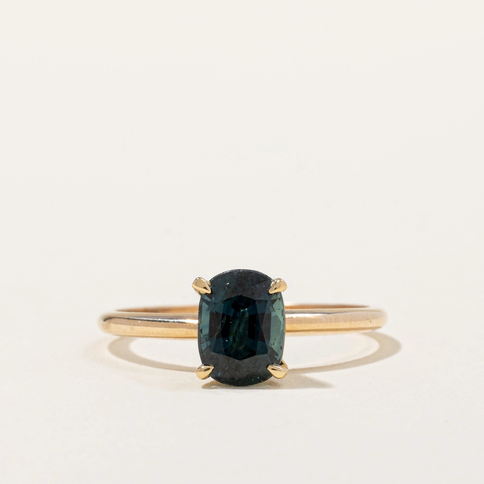 100 Ways' 14k Gold Teal Sapphire Ring | 1.60 | SZ 6.75 Vibrant color Luxury Touch Design