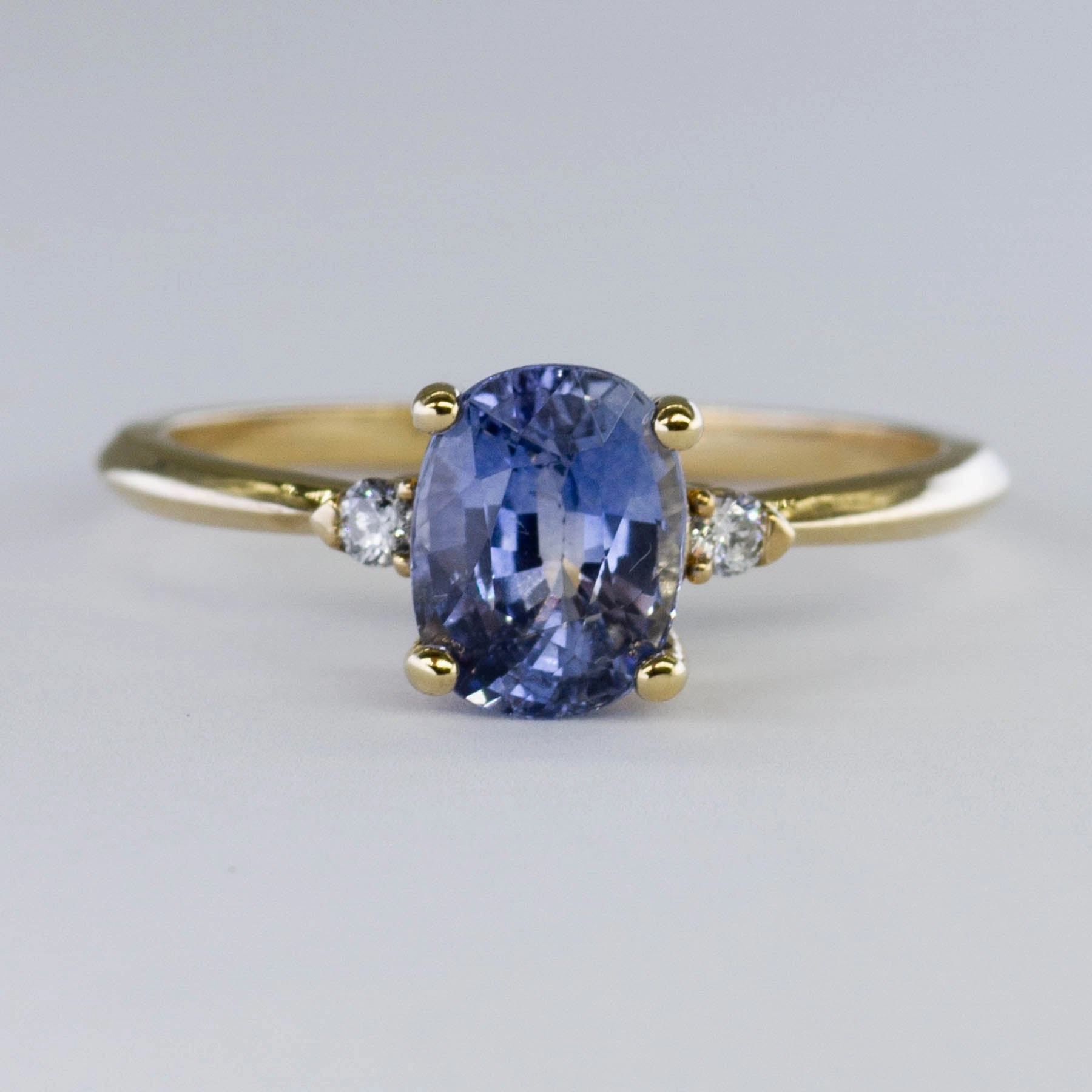 Glamorous Sparkle Modern Attire '100 Ways' Diamond Accented Ceylon Sapphire Ring  | 1.89 ctw | SZ 6.75 |