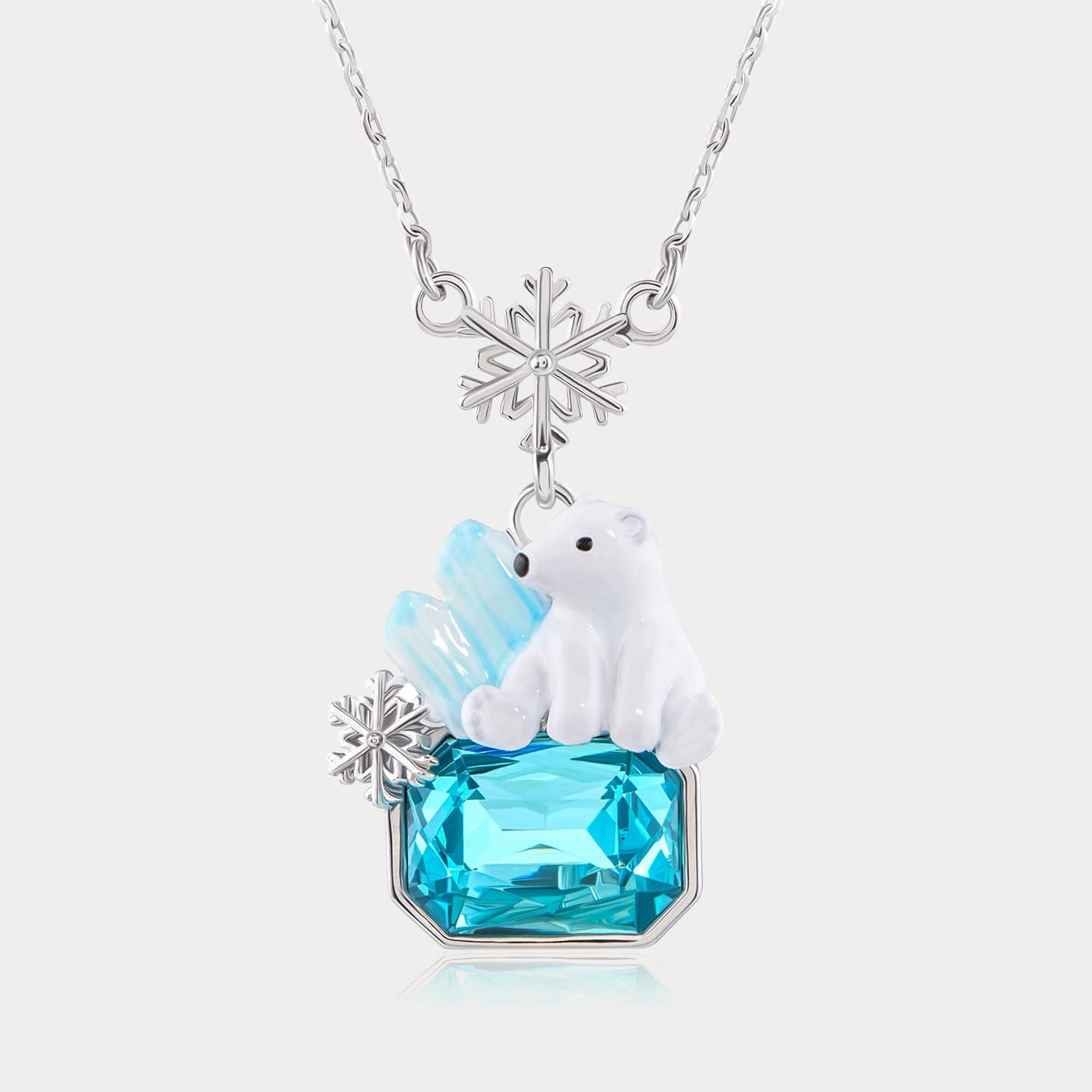 Birthday Style Snowflake Polar Bear Necklace