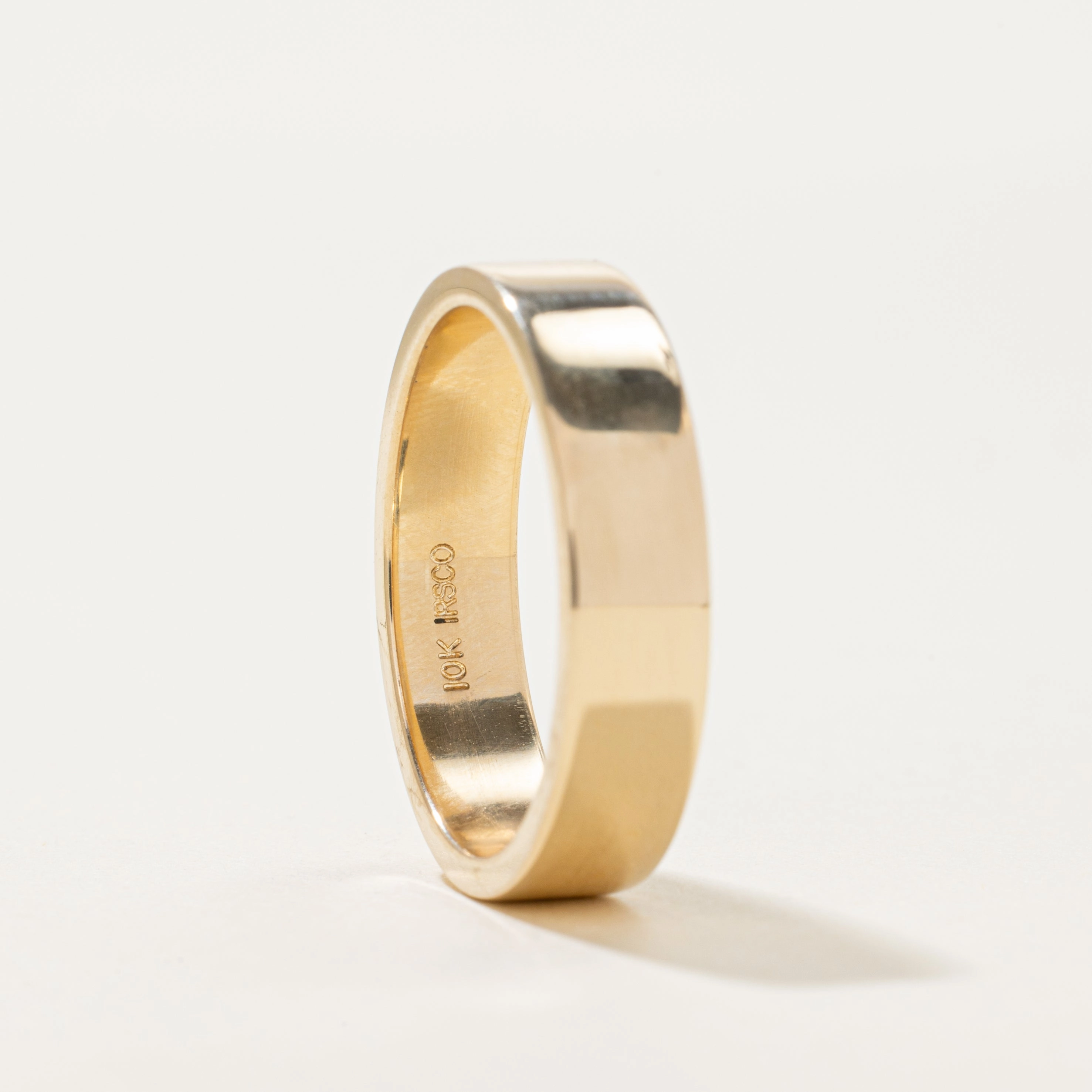 '100 Ways' Rectangular Heavy Gold Band | 5.00mm | Various Sizes Camera Mood