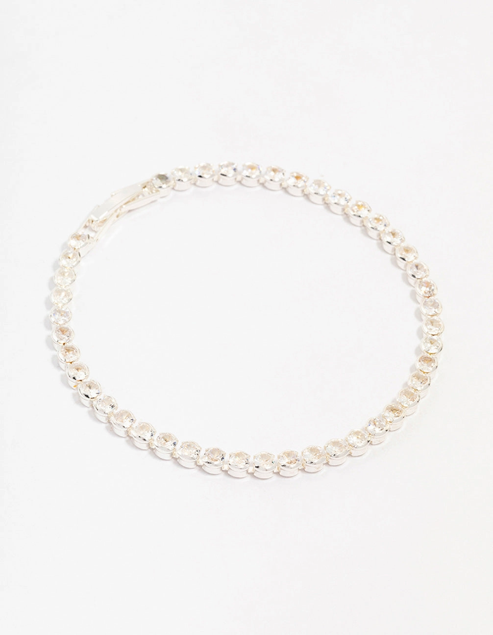 Everyday Wear Silver Plated Brass  Single Classic Tennis Bracelet