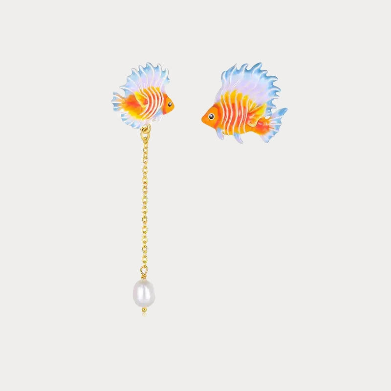 Graceful Product Casual Item Fish Asymmetrical Earrings
