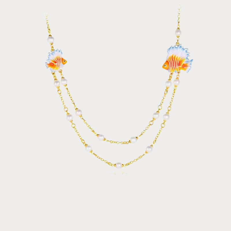 Fish Layered Necklace City Style Modern Event