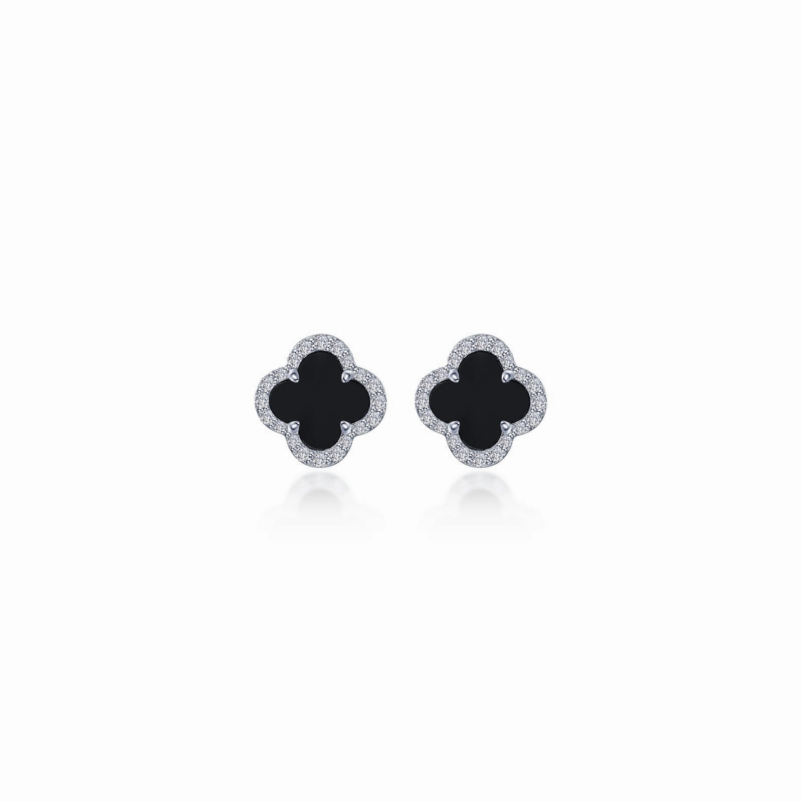 Lafonn Onyx Clover Earrings Shiny Pieces