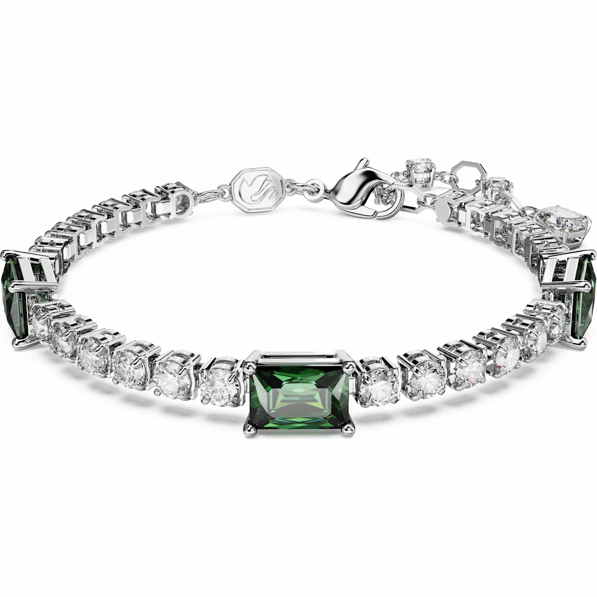 Pretty Detail Clean Lines Swarovski Mixed Matrix Tennis bracelet, Green