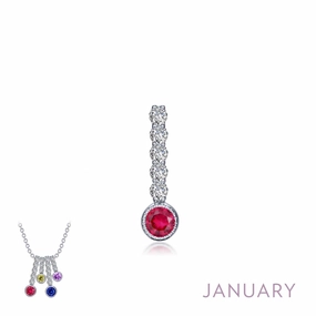 Bright Sparkle Tasteful Accent January Birthstone Love Pendant