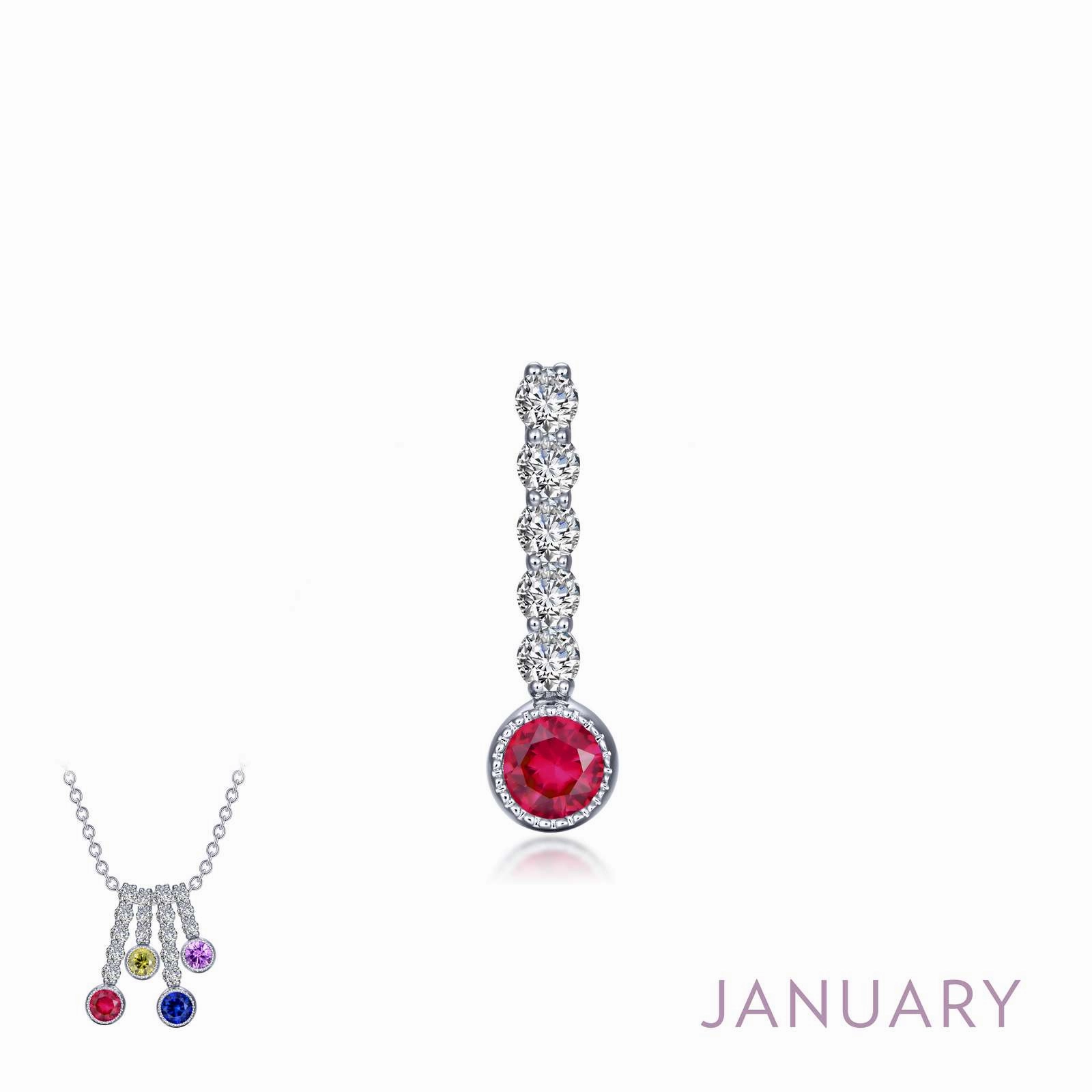 Bright Sparkle Tasteful Accent January Birthstone Love Pendant
