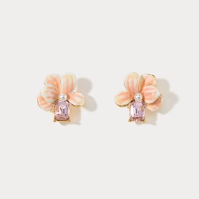 Polished Creation Chic Embellishment Flower Crystal Earrings