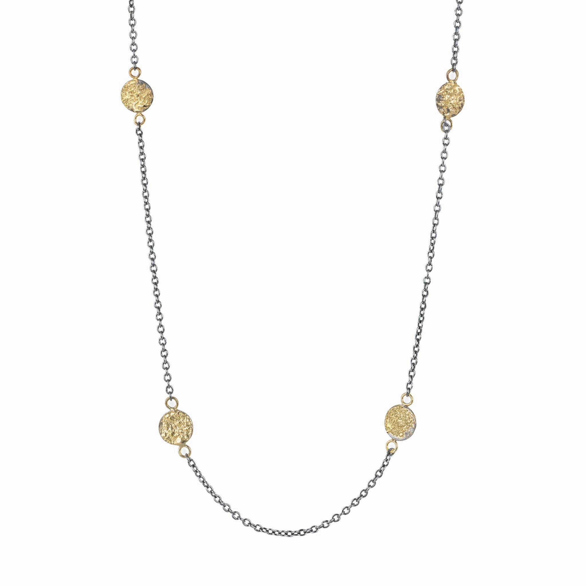 Party Detail Luxurious Gem Dusted Black   Gold Sunshine Station Necklace - 22k Gold Dust, 18k Gold   Oxidized Silver