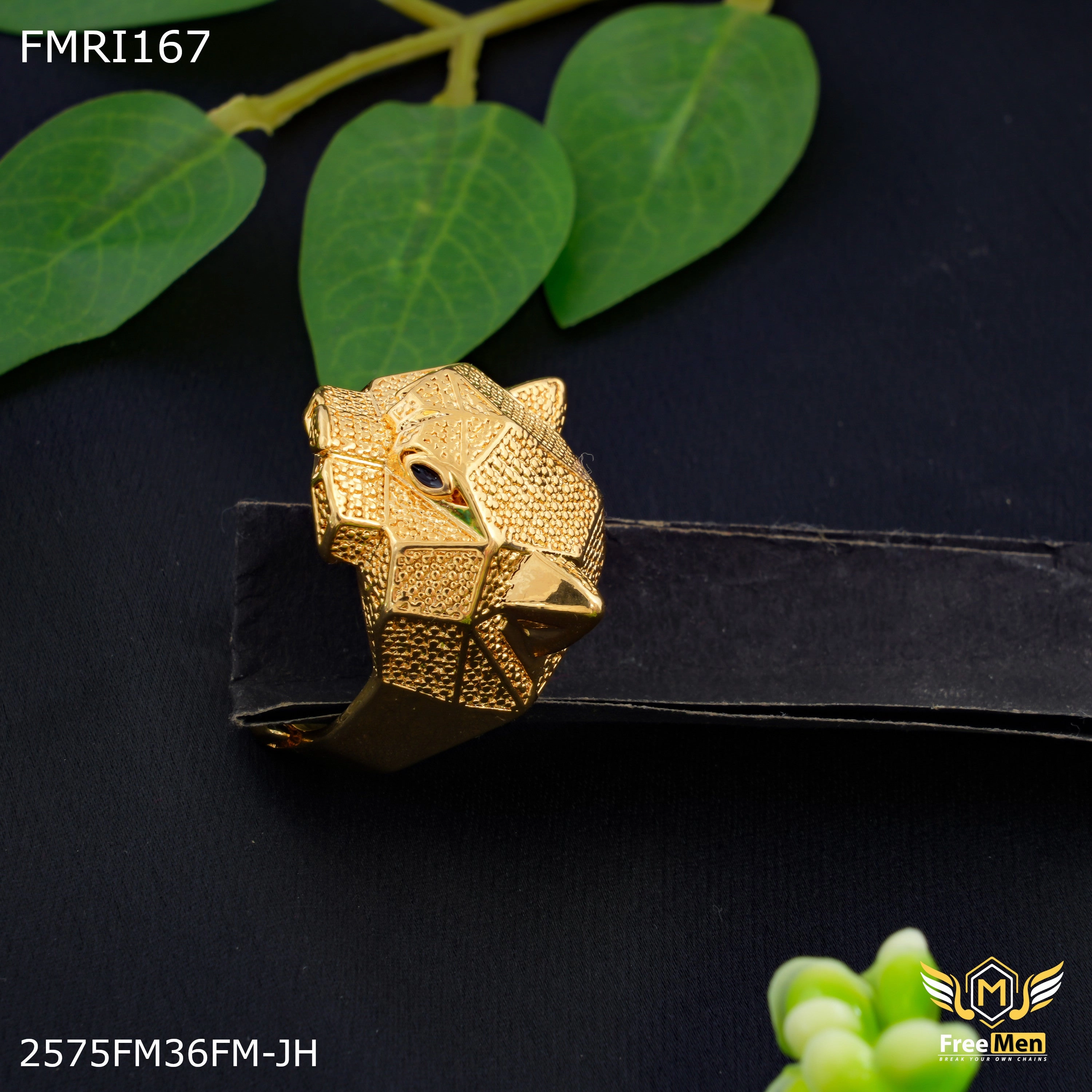 Rich Color Glittering Craft Freeme Jaugar Face ring for men - FMRI167