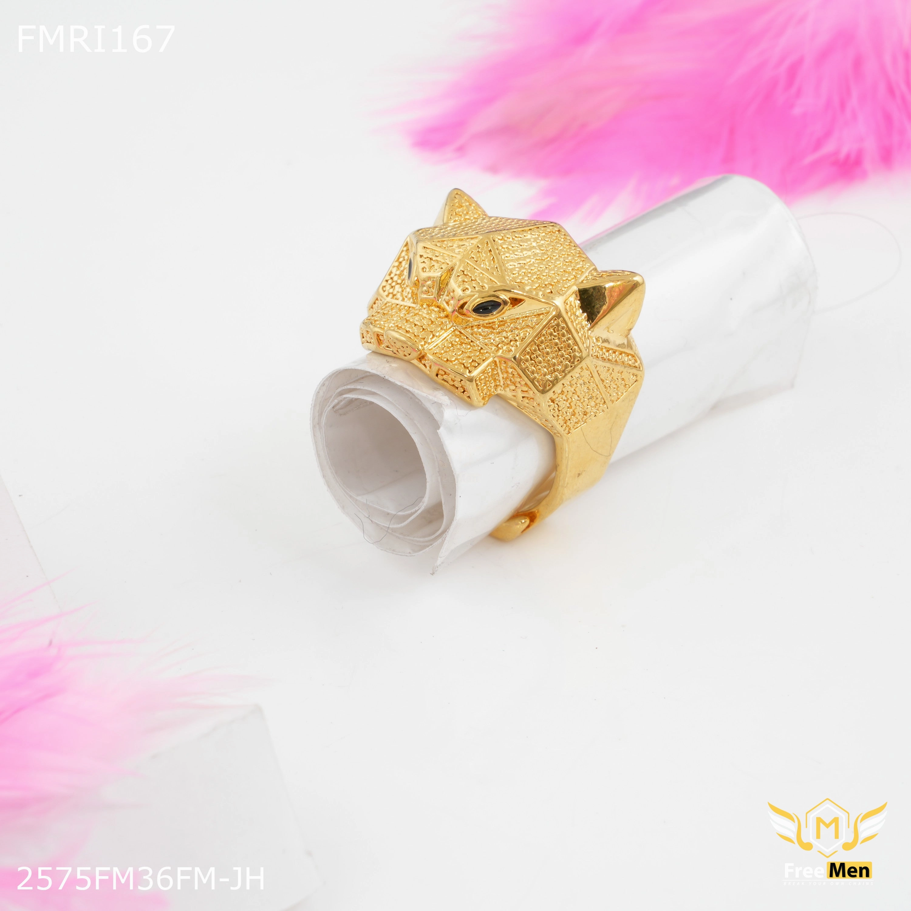 Precious Accent Elegant Pop Freeme Jaugar Face ring for men - FMRI167