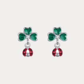 Four Leaf Clover Ladybug Earrings High-Quality Design Refined Option