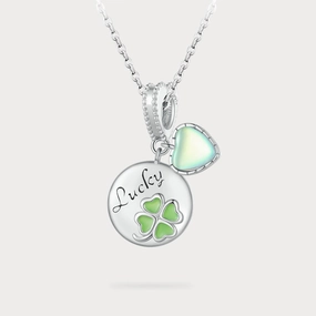 City Event Personalized Piece Four Leaf Clover Lucky Necklace