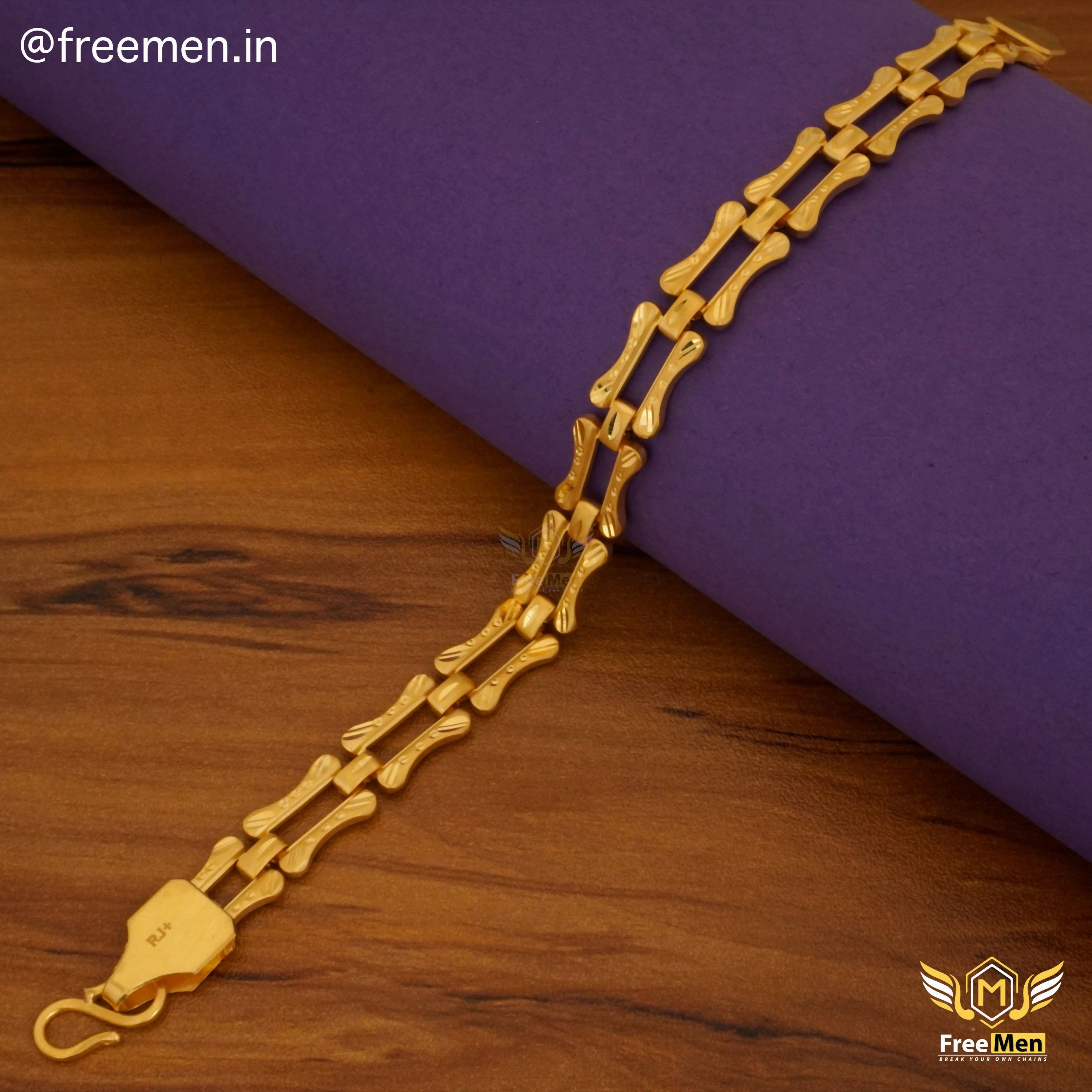 Textured Accent Statement Vibe Freeman Laser CNC Bo  Nawabi Bracelet for Men- FMGB16