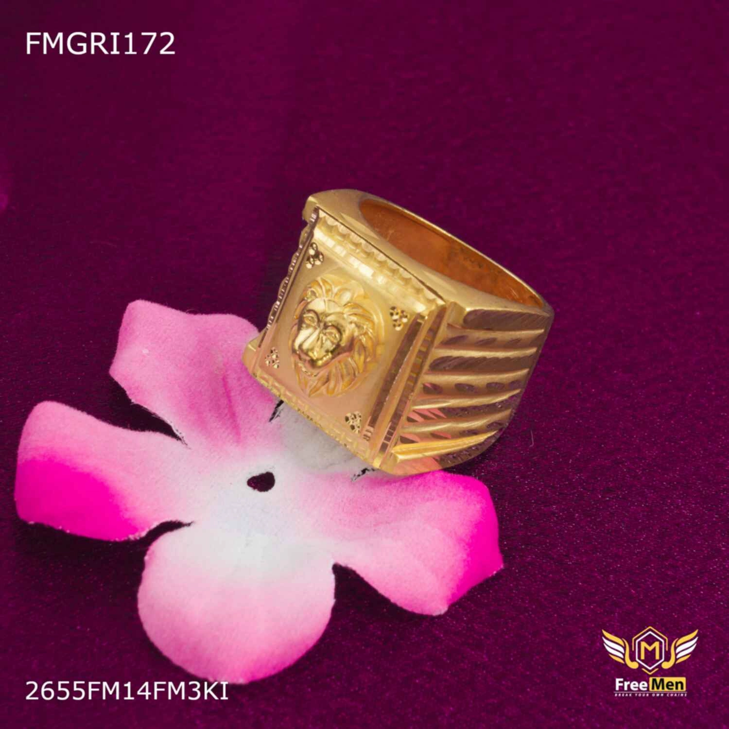 Freeme 1gm Lion Face Gold plated ring for men - FMGRI172 Sparkling Craftwork Romantic Vibe