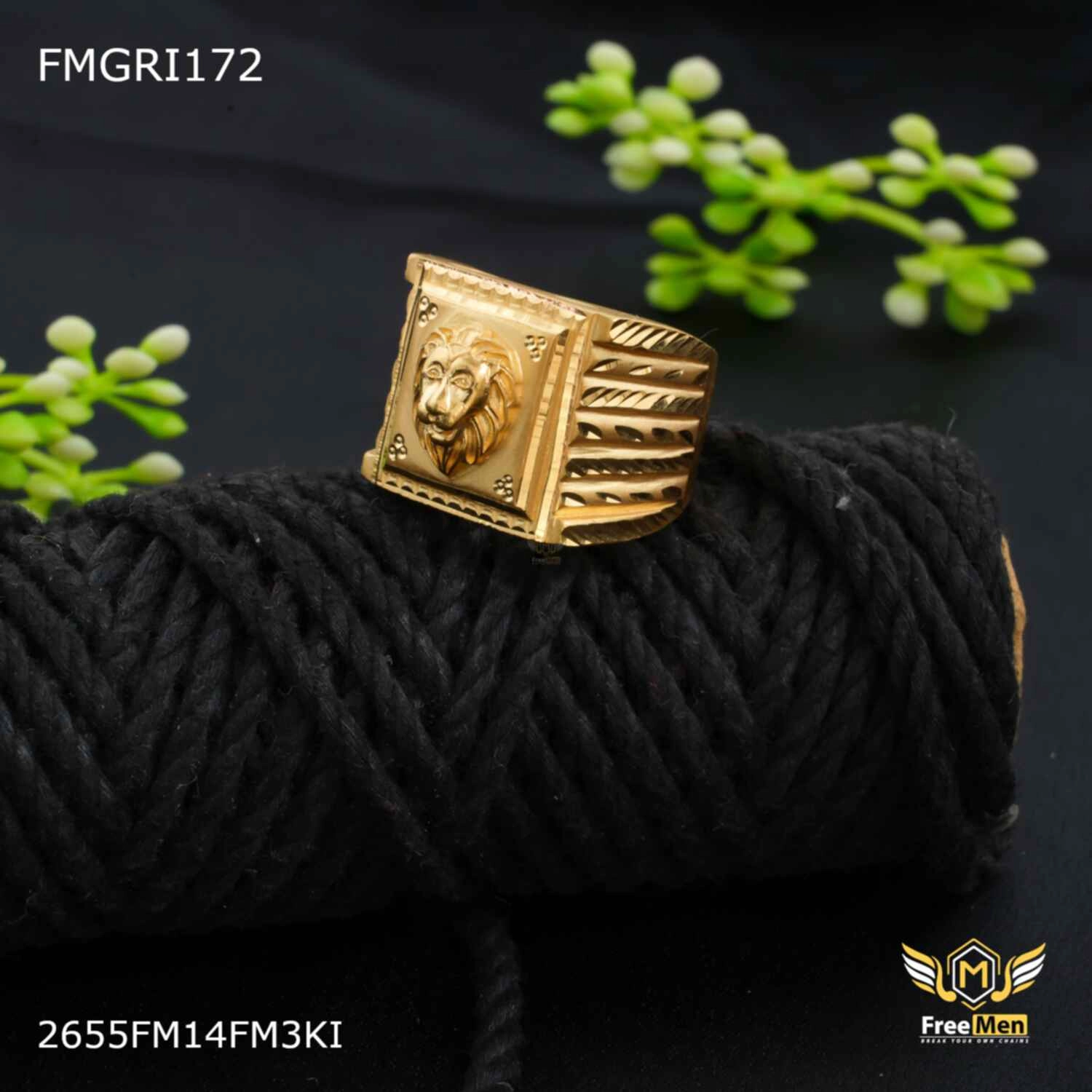 Freeme 1gm Lion Face Gold plated ring for men - FMGRI172 Creative Form