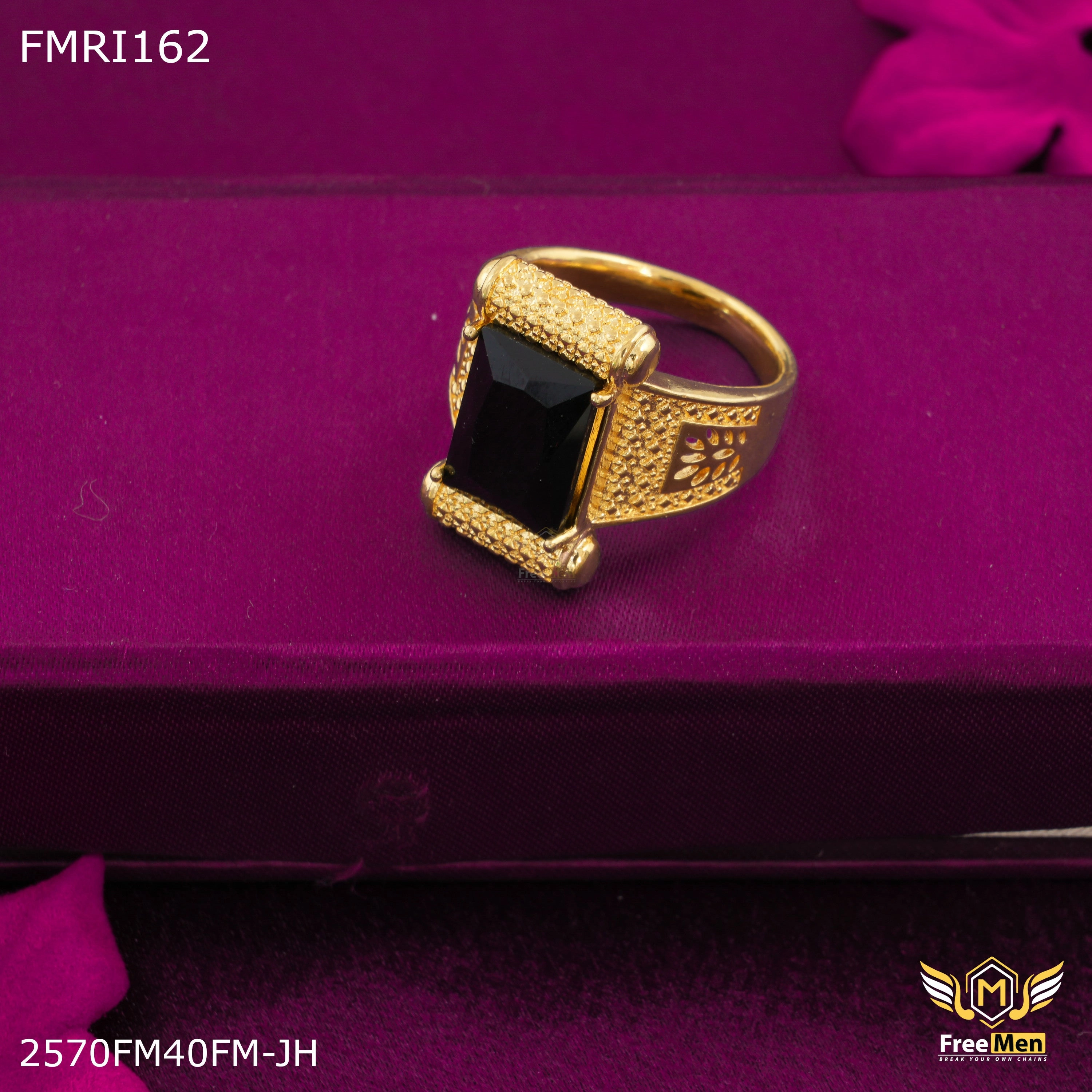 Modern Piece Freeme Black Stone ring for men - FMRI162