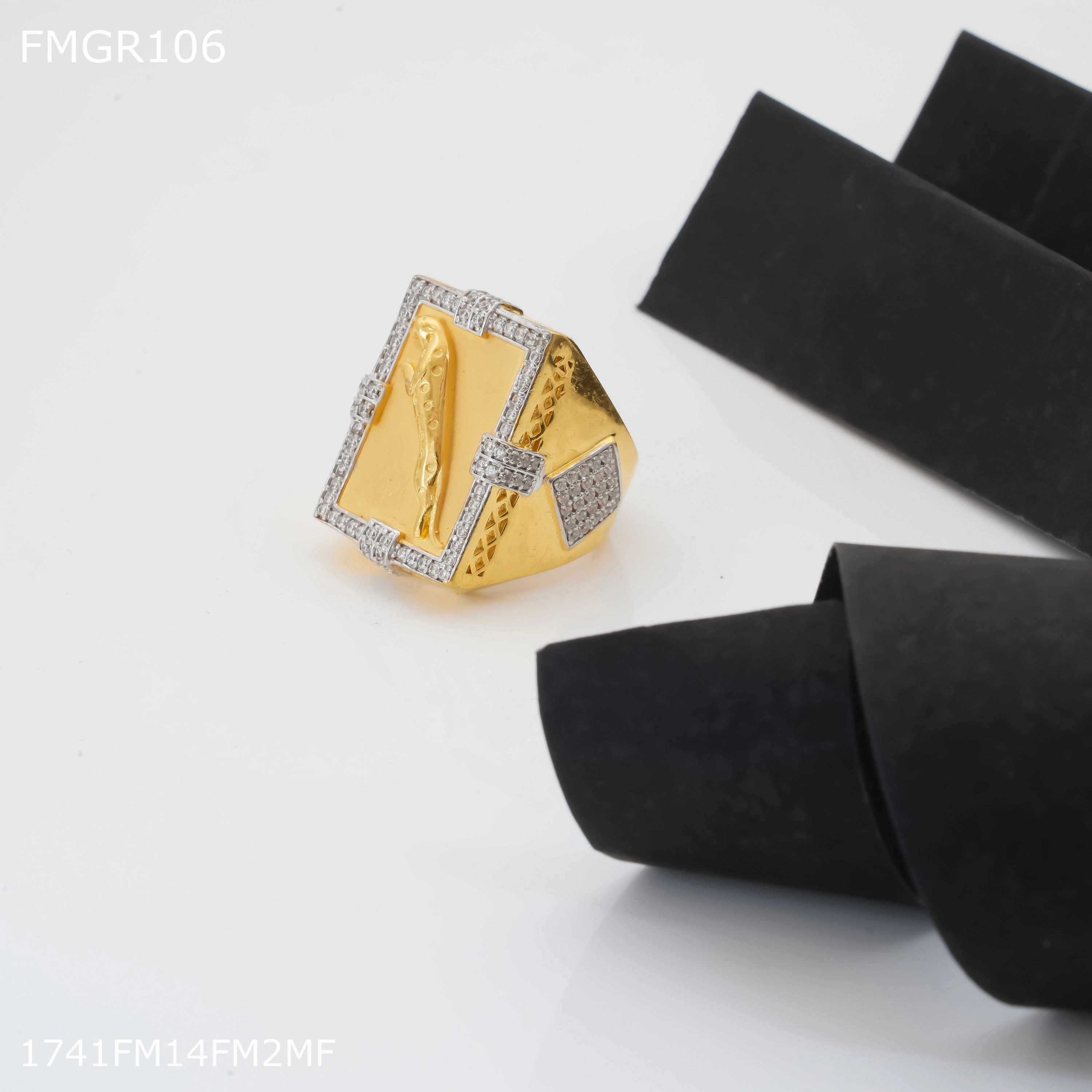 Bold Feature Freeme Jaguar ad Gold ring design for men - FMRI106