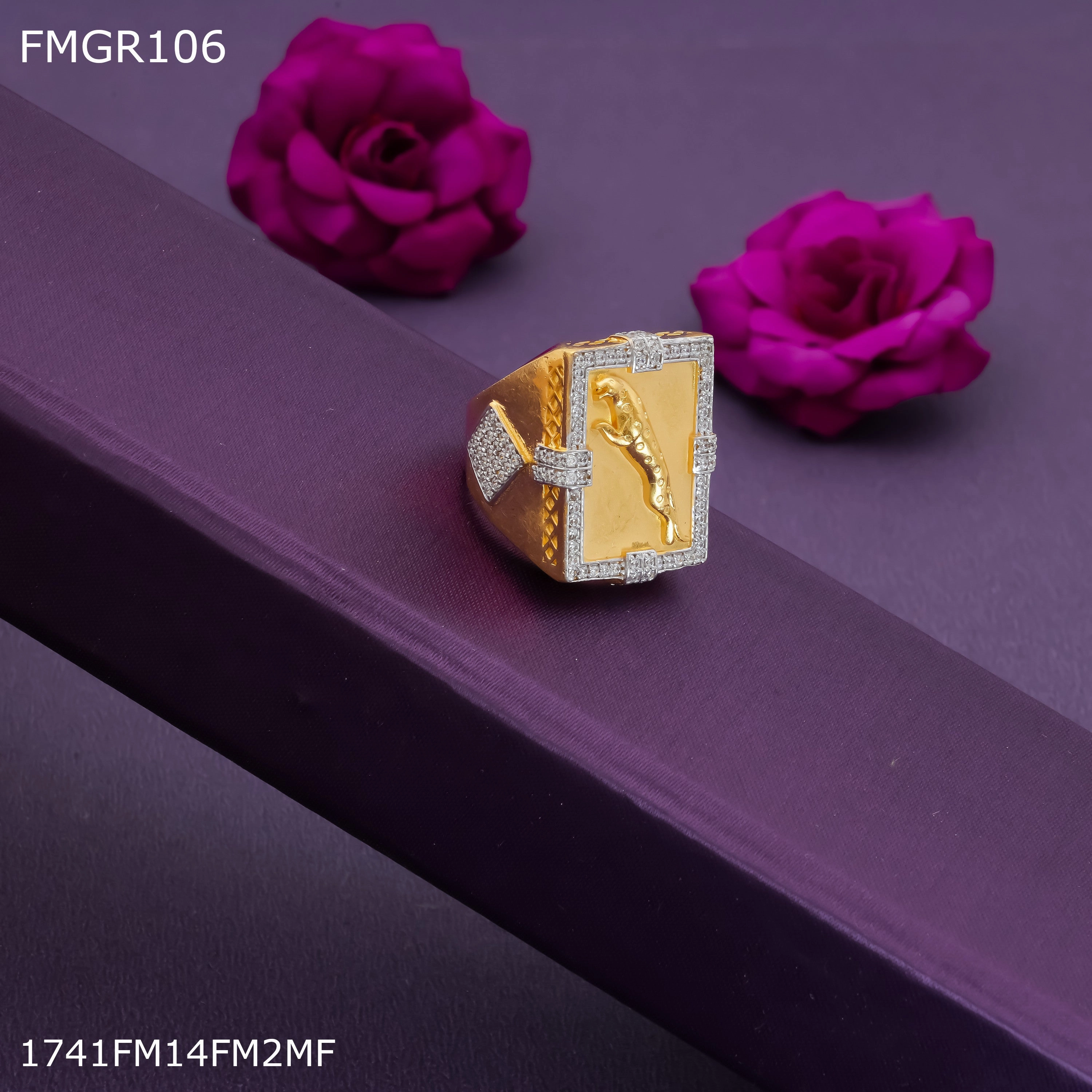 Freeme Jaguar ad Gold ring design for men - FMRI106 Pretty Touch Pastel Look