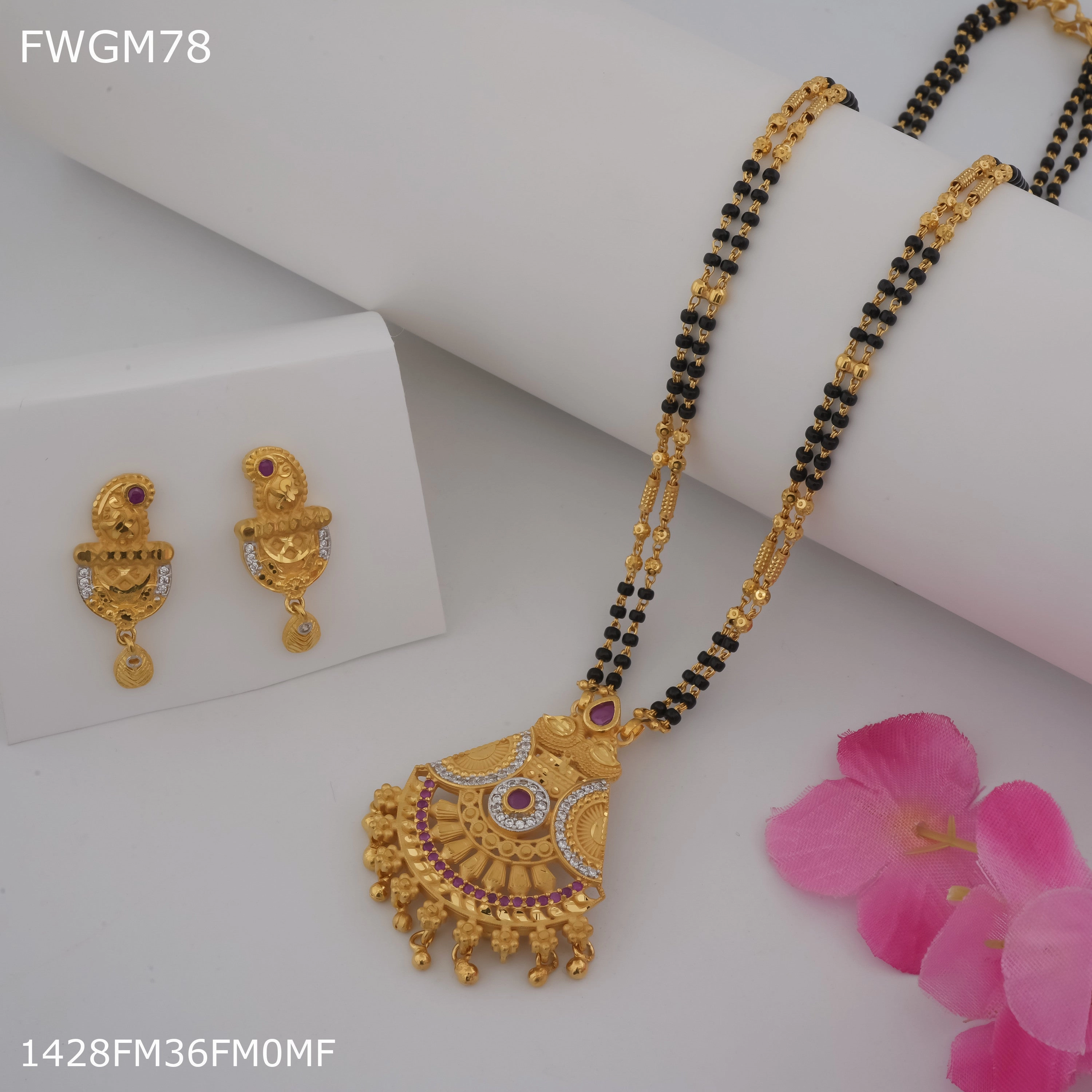 Freemen 1gm Tow line tika mangalsutra for women - FWGM78 Effortless Finish