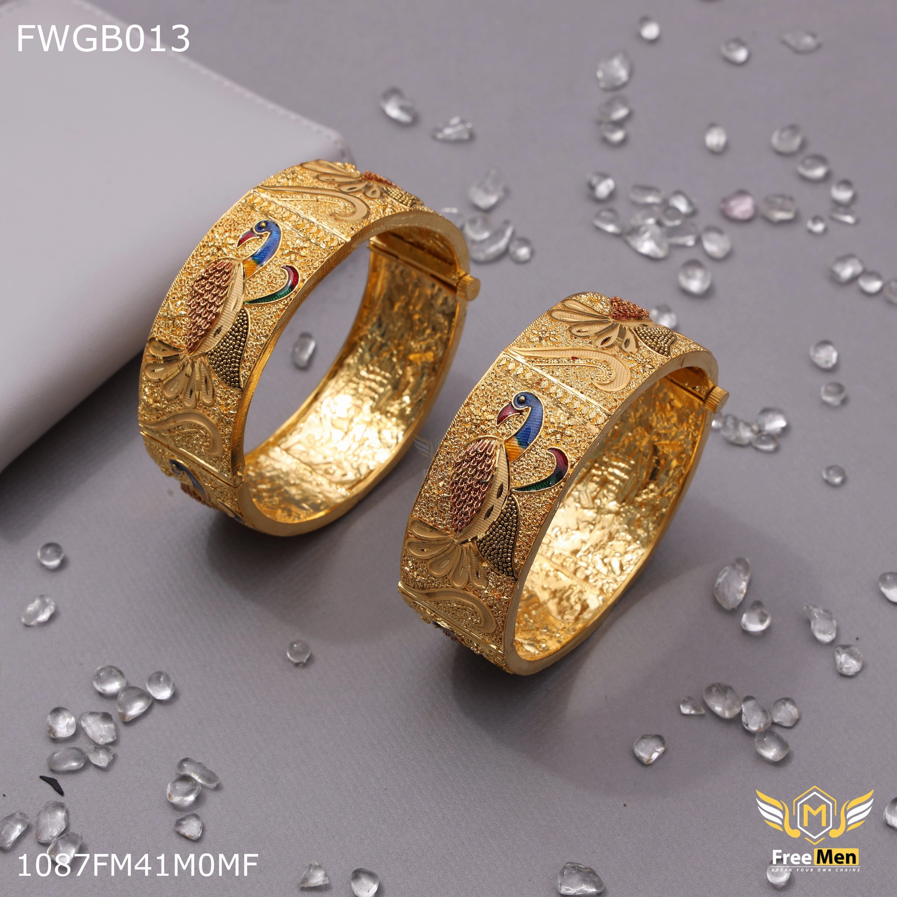 All Day Wear Freemen 1mg Mor print broad bangles or women - FWGB013