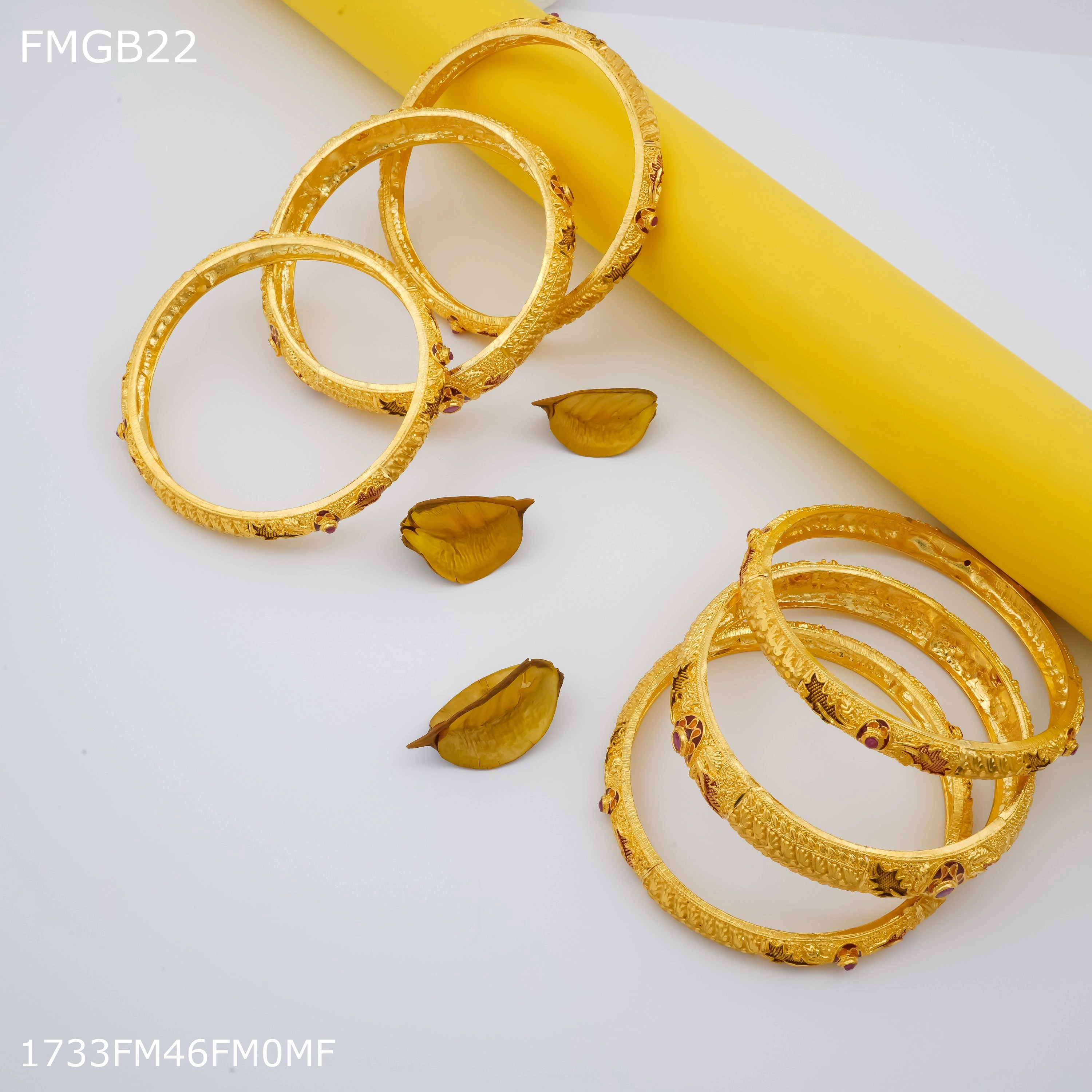 Evening Accent Freemen 1mg Six pic gold Bangles For Women - FWGB022