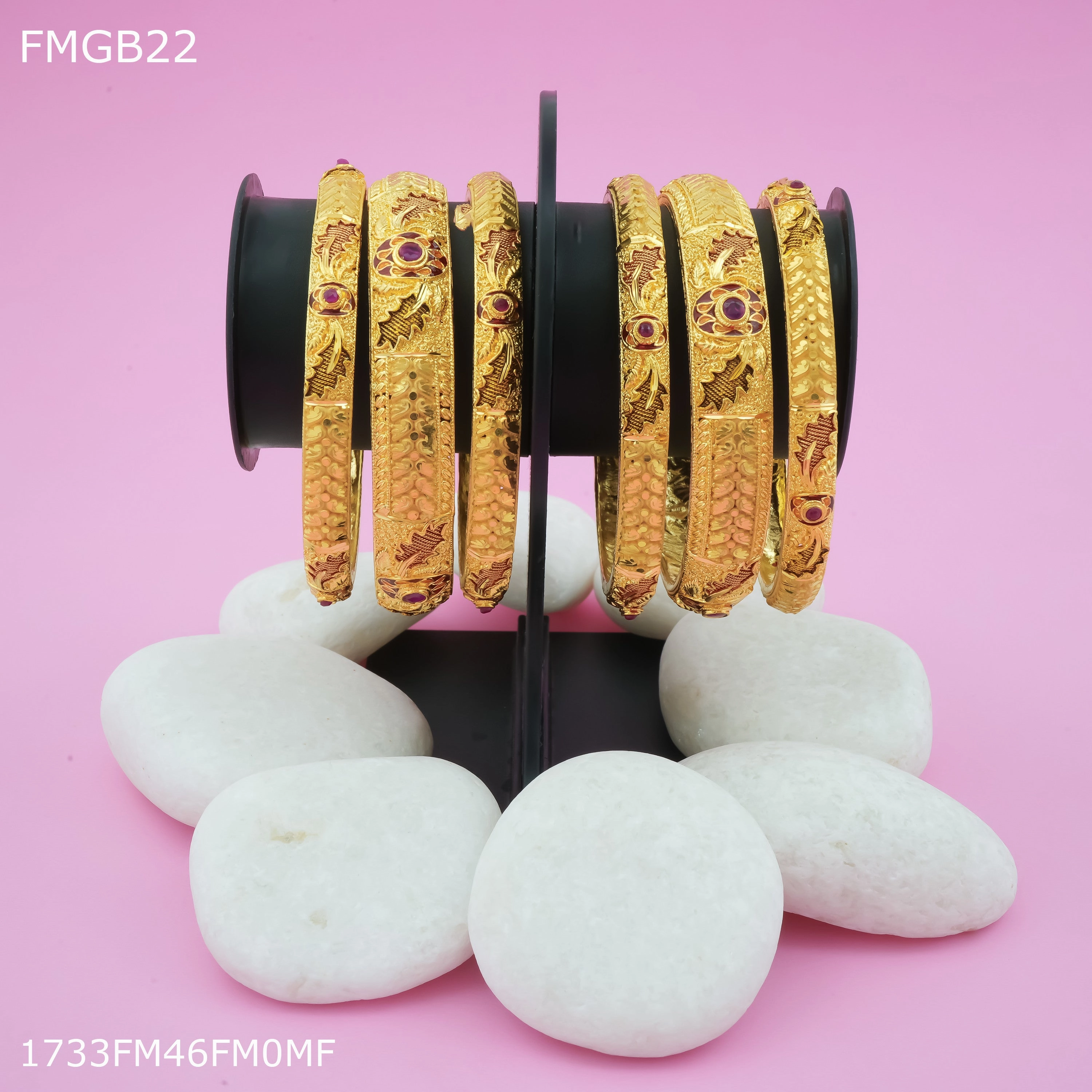 Freemen 1mg Six pic gold Bangles For Women - FWGB022 Eternal Classic