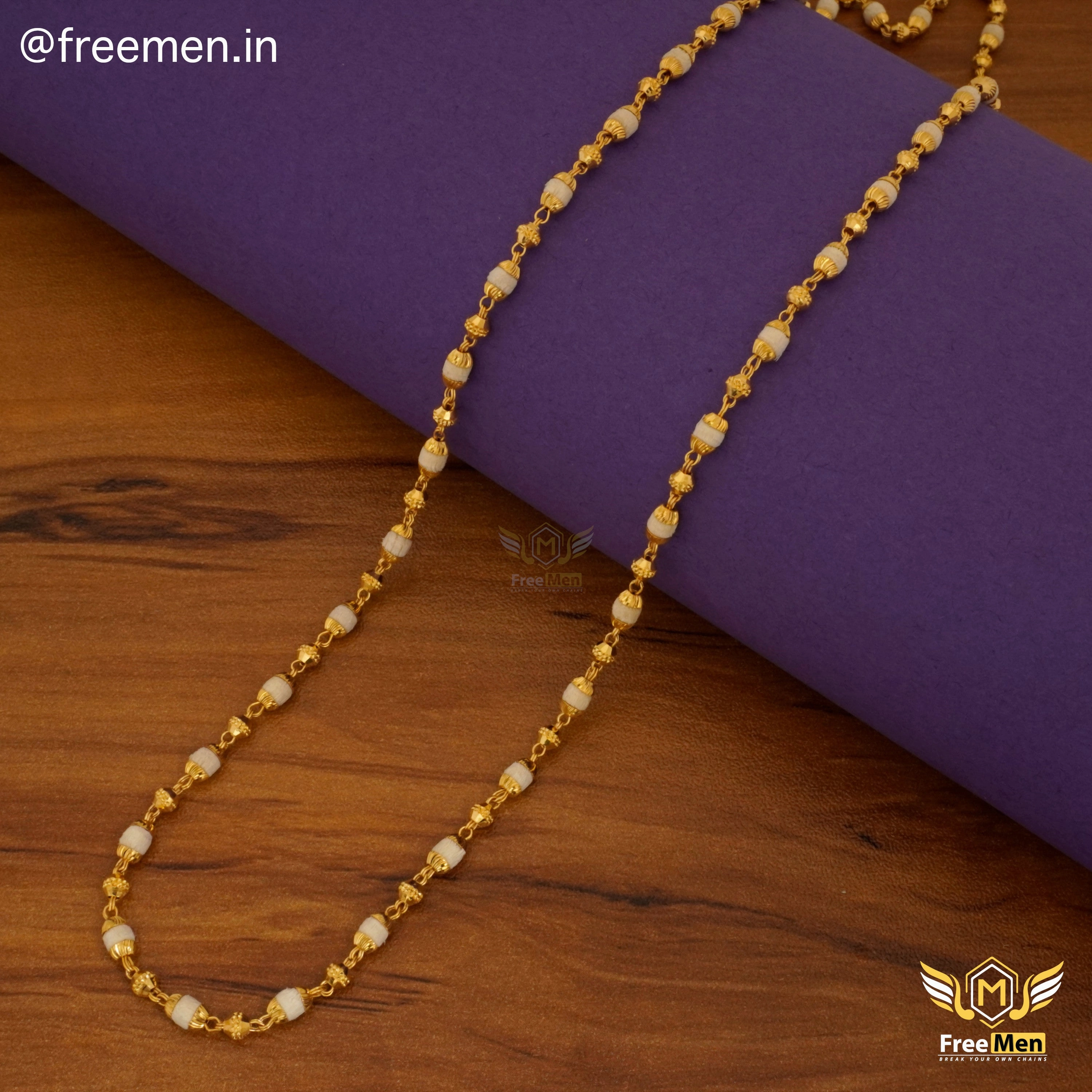 Freemen Aesthetic wight One Ball Tulsi Mala - FMGTU08 Evening Collection