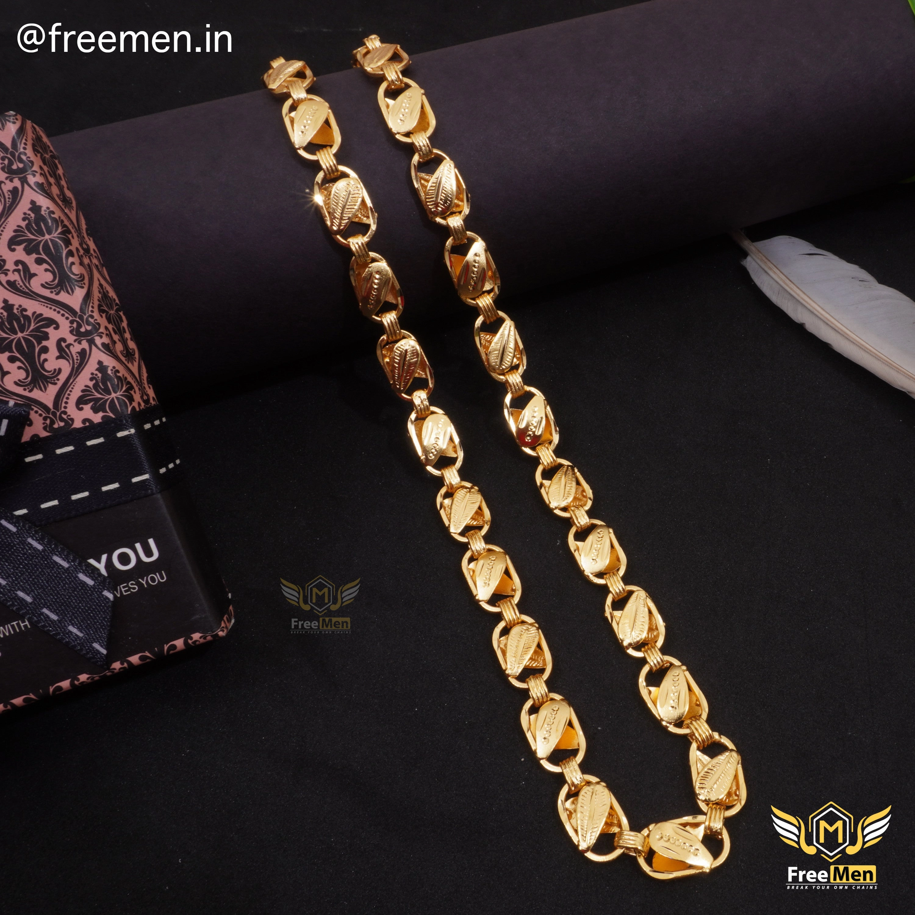 Freemen Astonishing X Leaf Golden Chain for Men - FM279 Highlight Feature