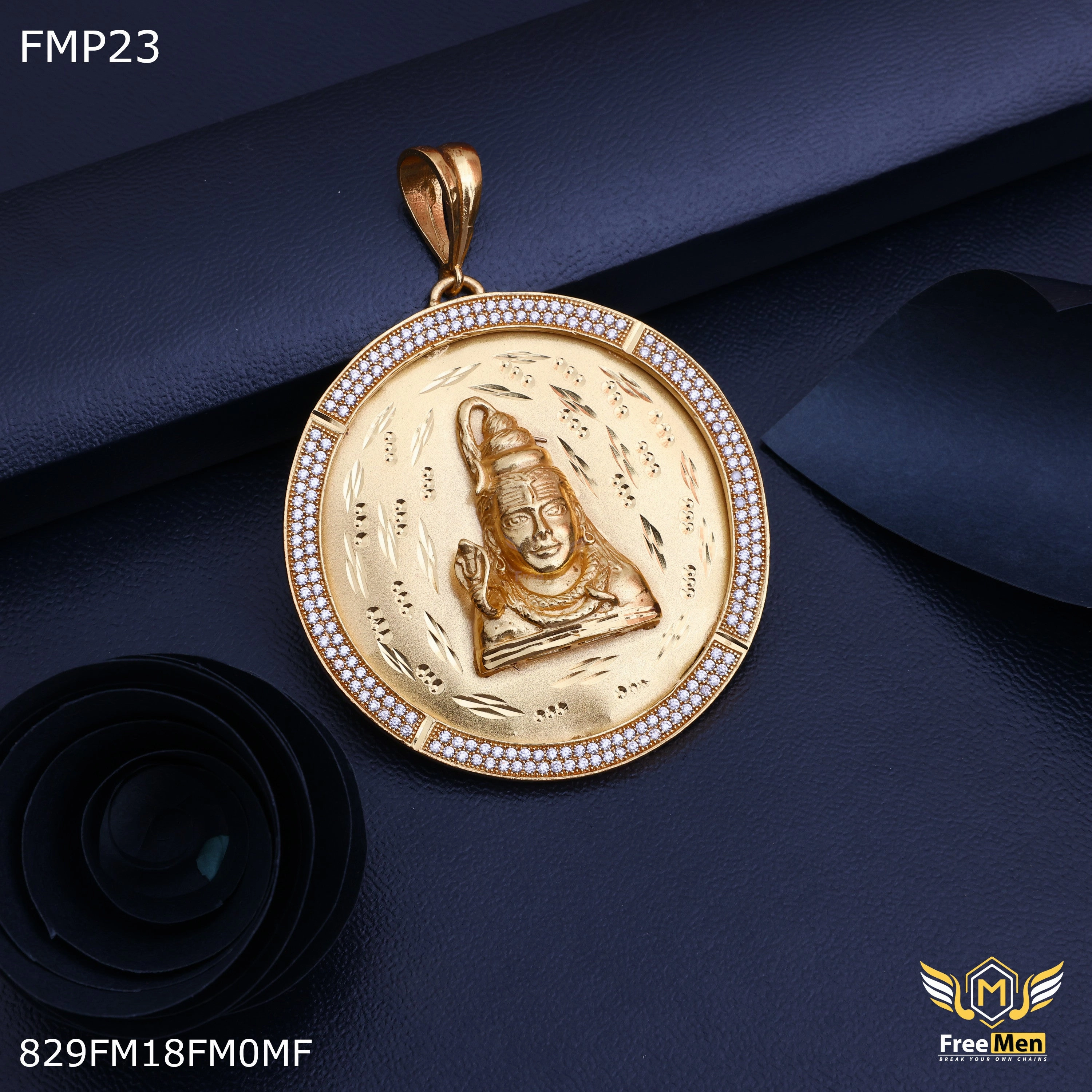 Freemen Big Lord shiv pendent ad golden - FMP23 Unique Highlight