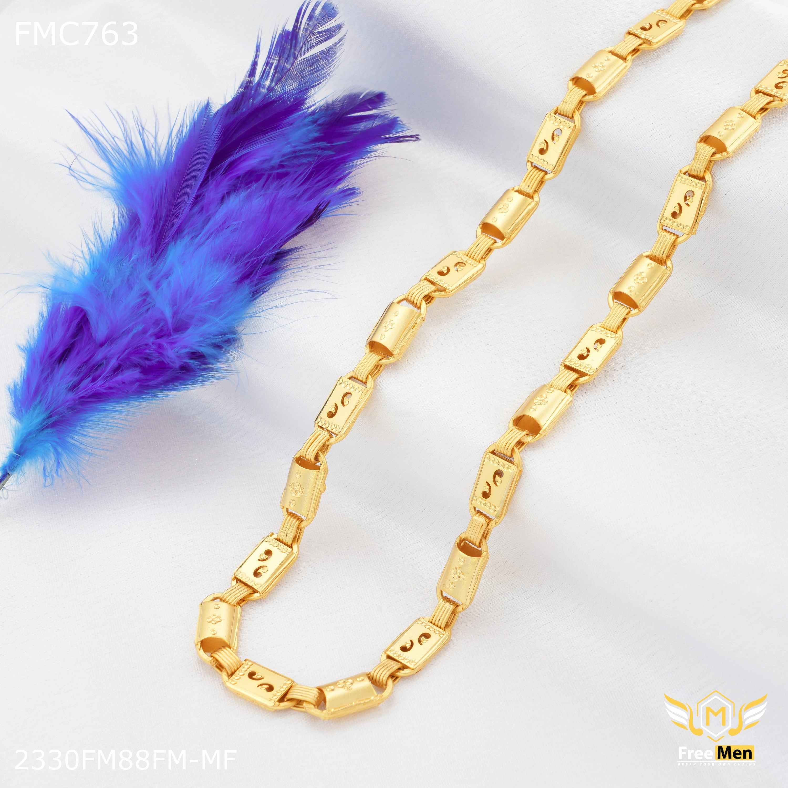 Shiny Jewelry Touch Festival Outfit Freemen C cut with Comma Nawabi Chain for Man - FMC763