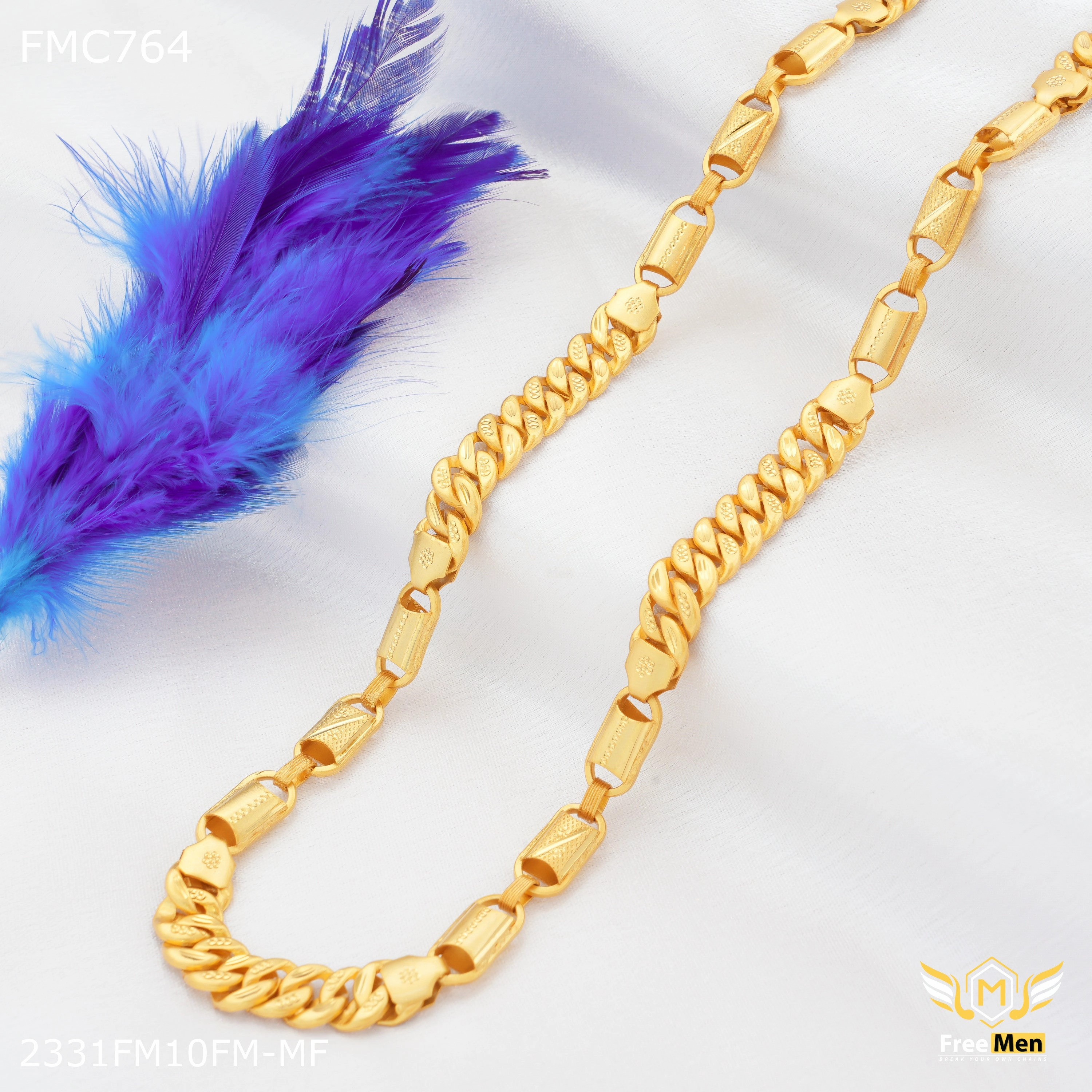 Clean Aesthetic Freemen C cut with Pokel Chain for Man - FMC764