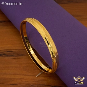 Freemen Classic Parallel Standing Gold Kada  - FMGK4 Distinctive Edge