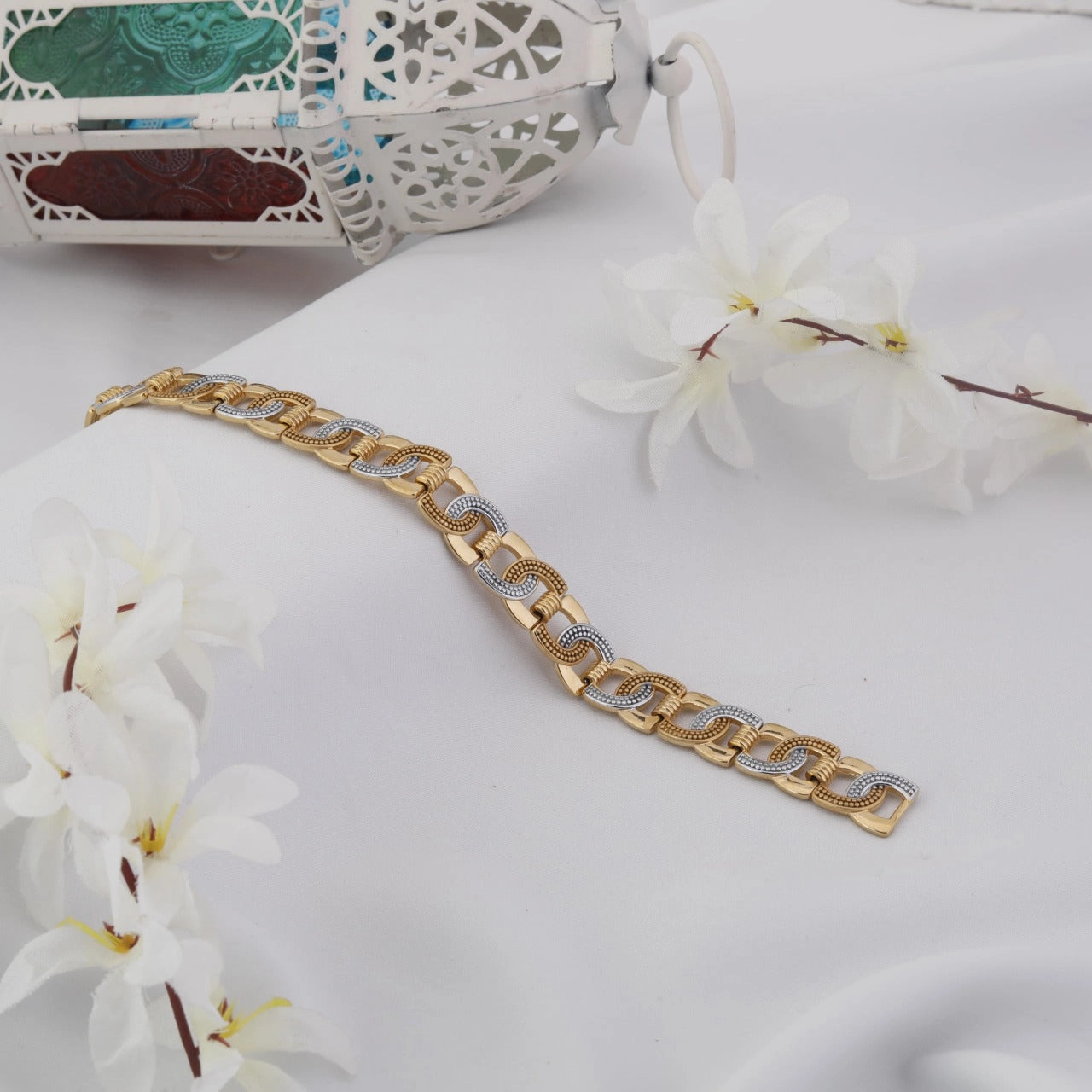 Fresh Sparkle Soft Lighting Freemen D-Dot silver golden Bracelet for Men