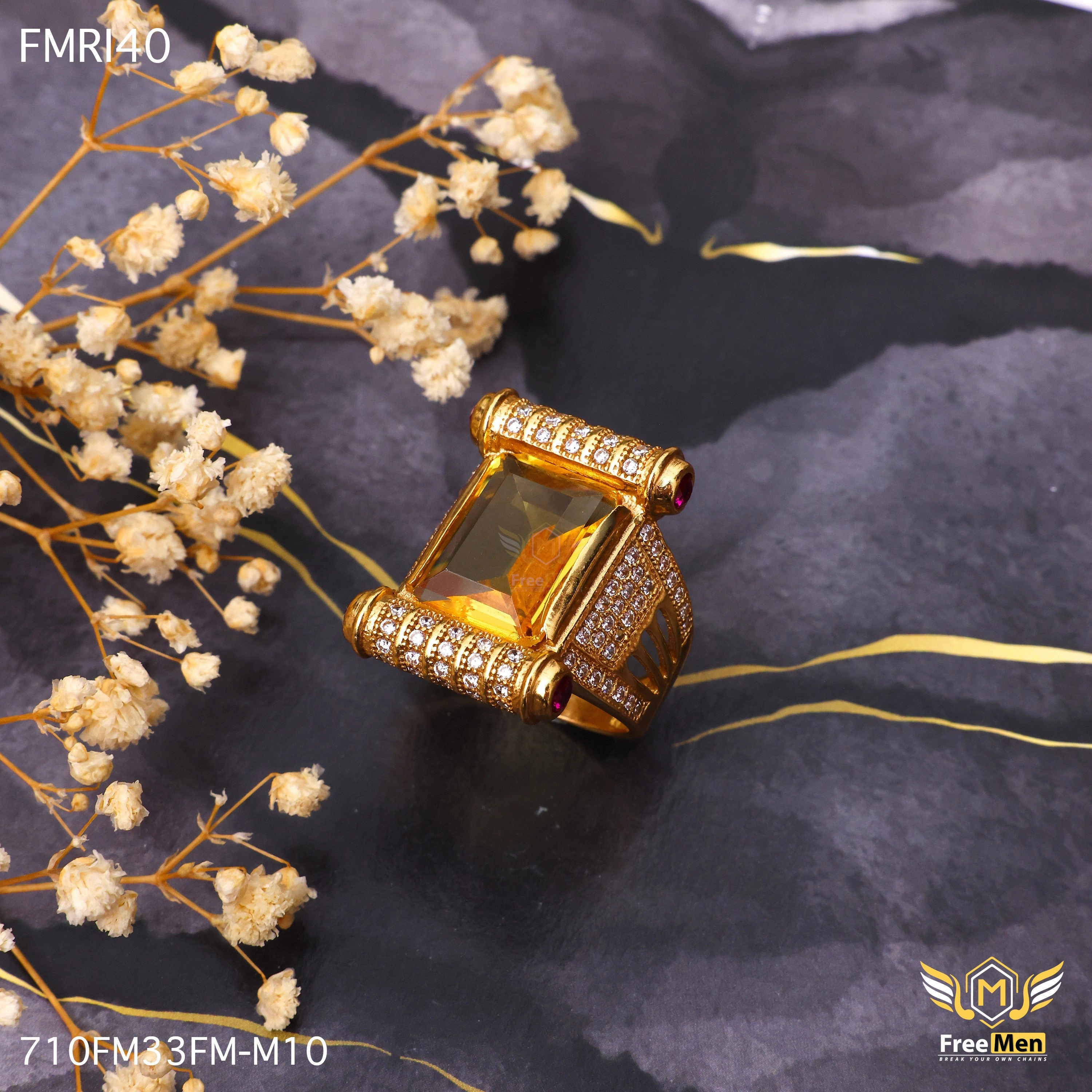 Freemen Damru yellow AD Design Golden Ring - FMRI40 Subtle Touch