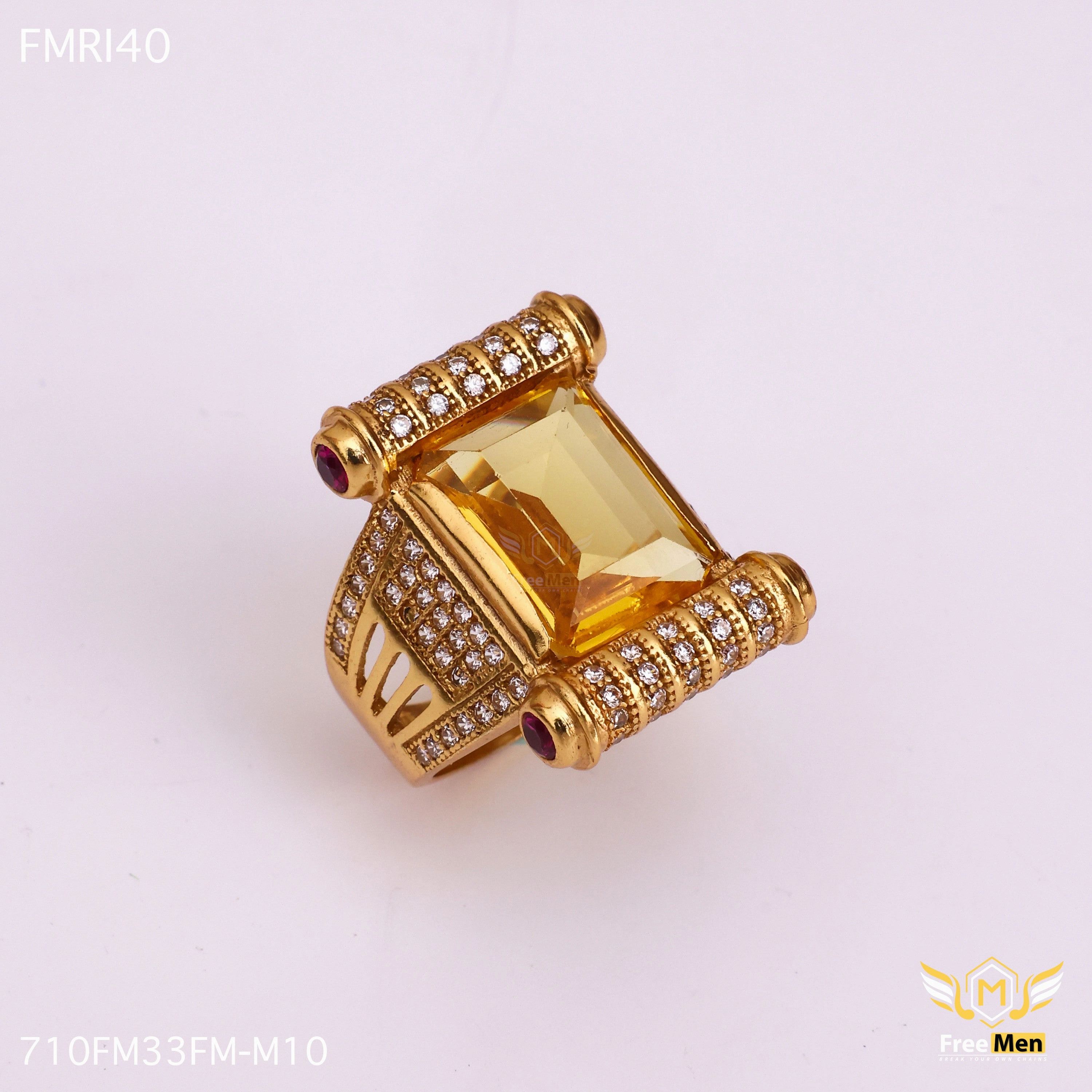 Freemen Damru yellow AD Design Golden Ring - FMRI40 Radiant Touch