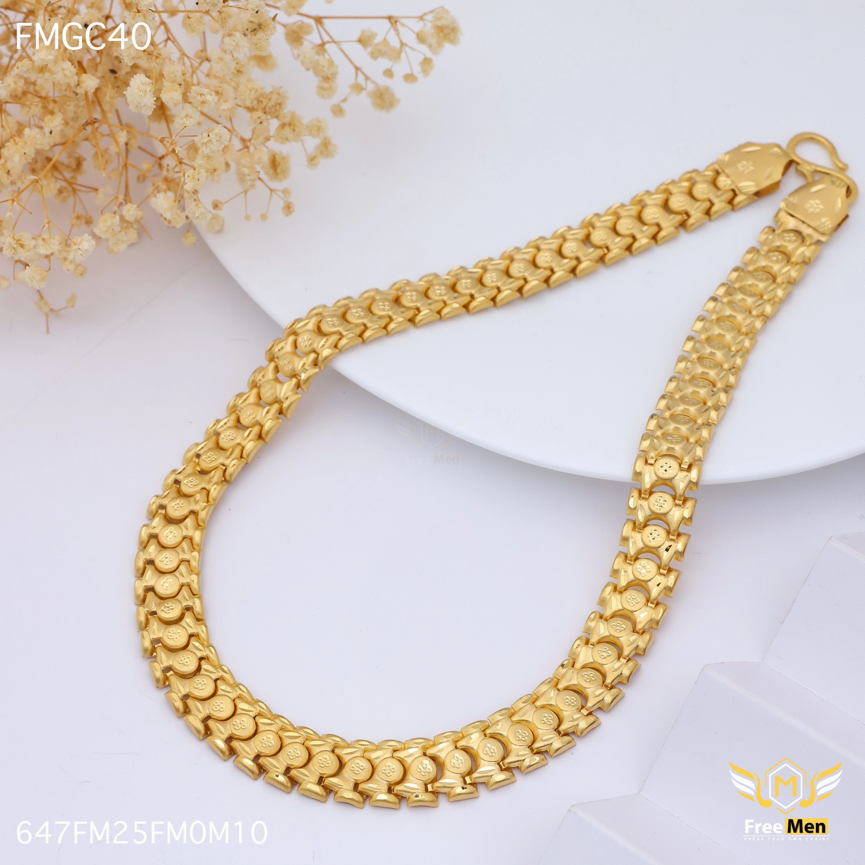 Freemen Delicate Stylish One Line Gold Plated Chain - FMGC40 Seasonal Trend