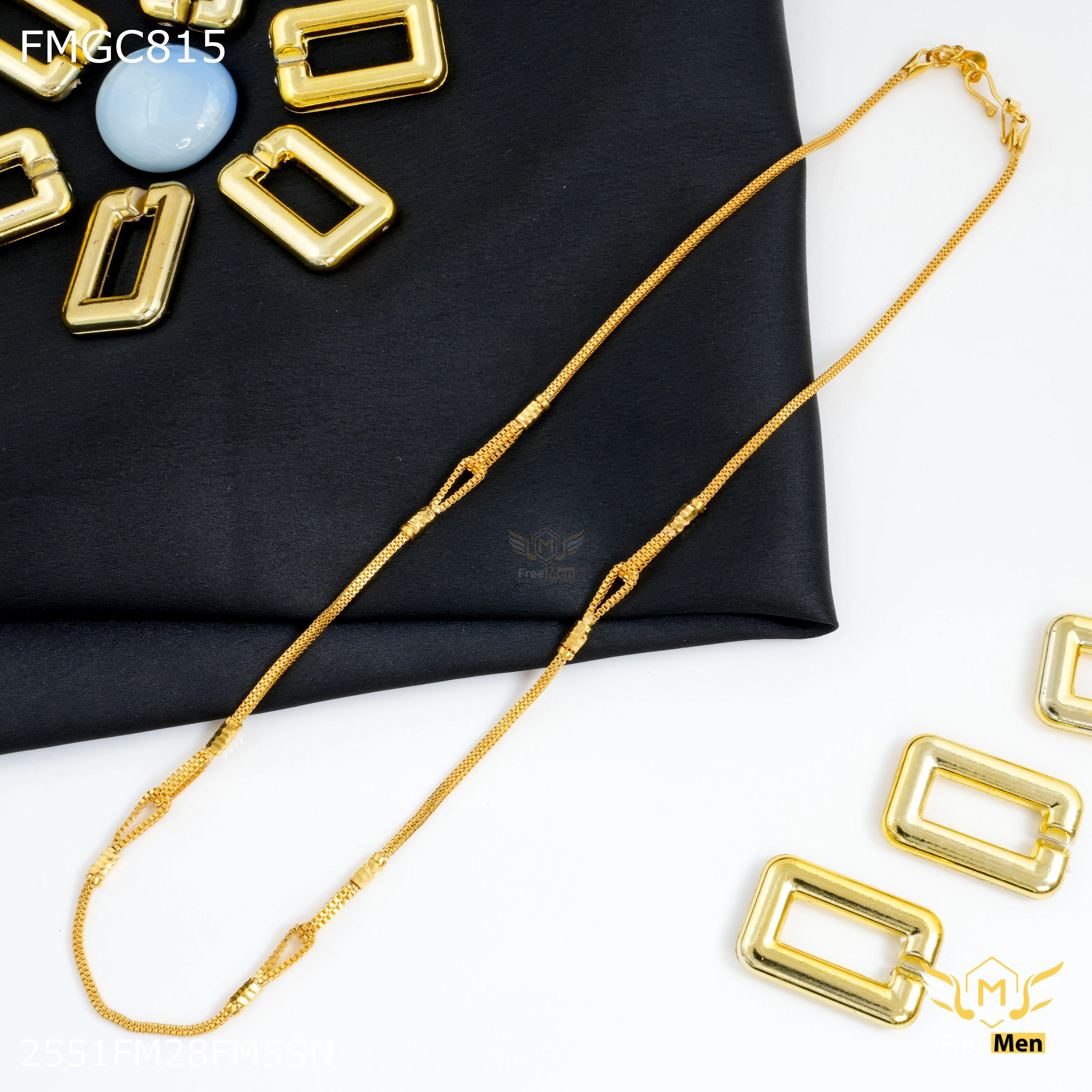 Freemen Designer Box gold plated Chain - FMGC815 Bright Finish Fresh Light